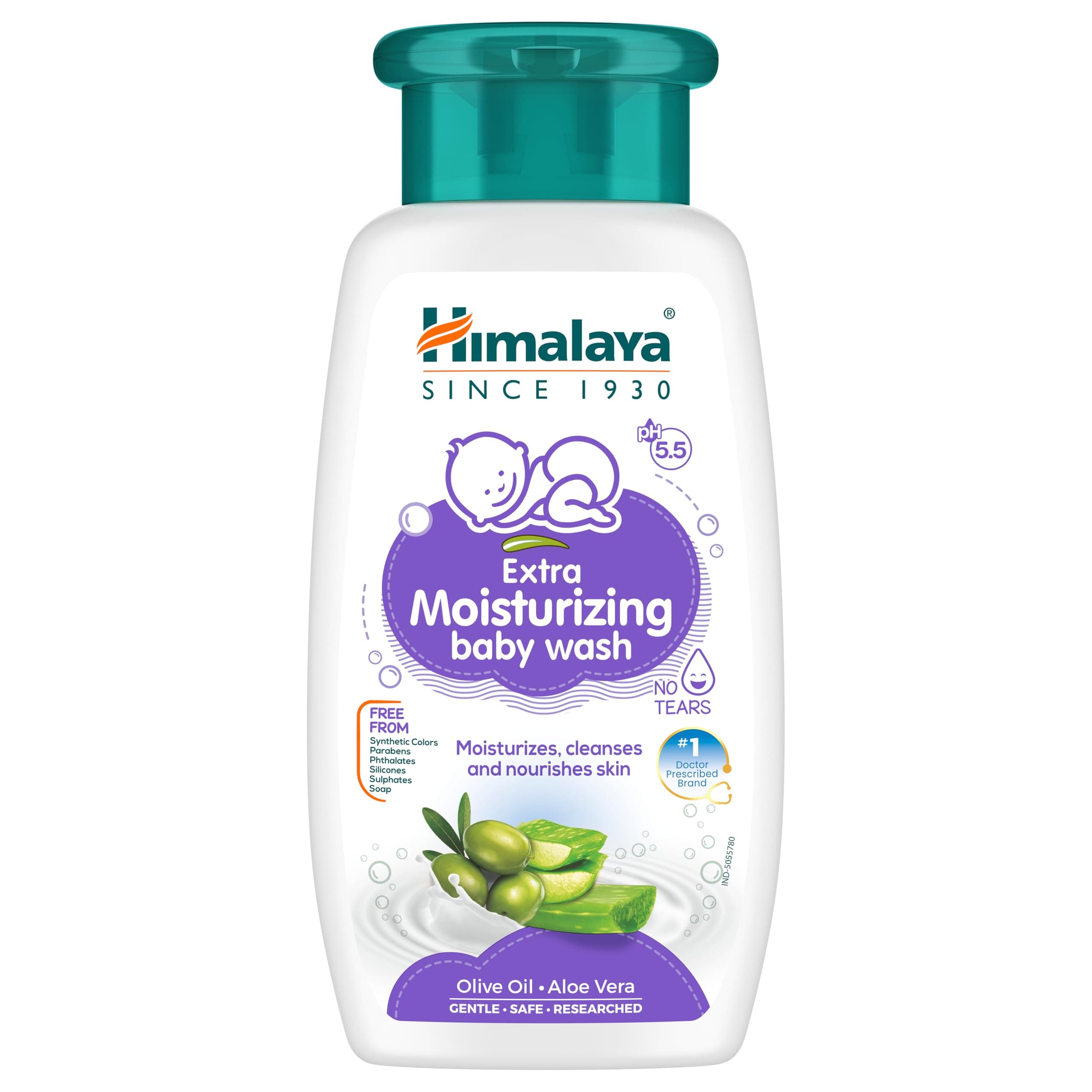 Himalaya Extra Moisturizing Baby Wash with Olive Oil, Aloevera|pH5.5|200ml