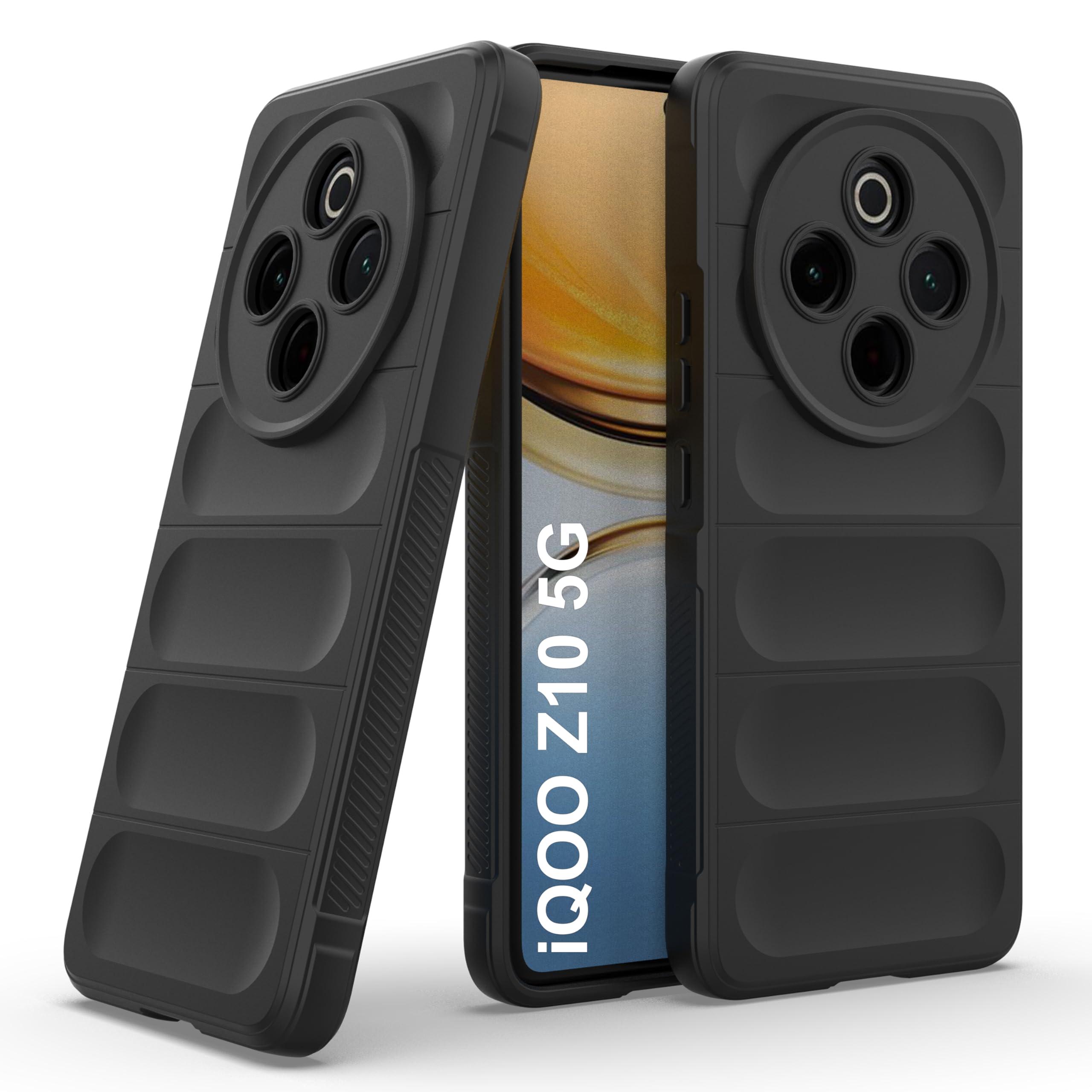 Zapcase Back Case Cover for iQOO Z10 5G | Compatible for iQOO Z10 5G Back Cover | Liquid Silicon Magic Case with Camera Protection | Black