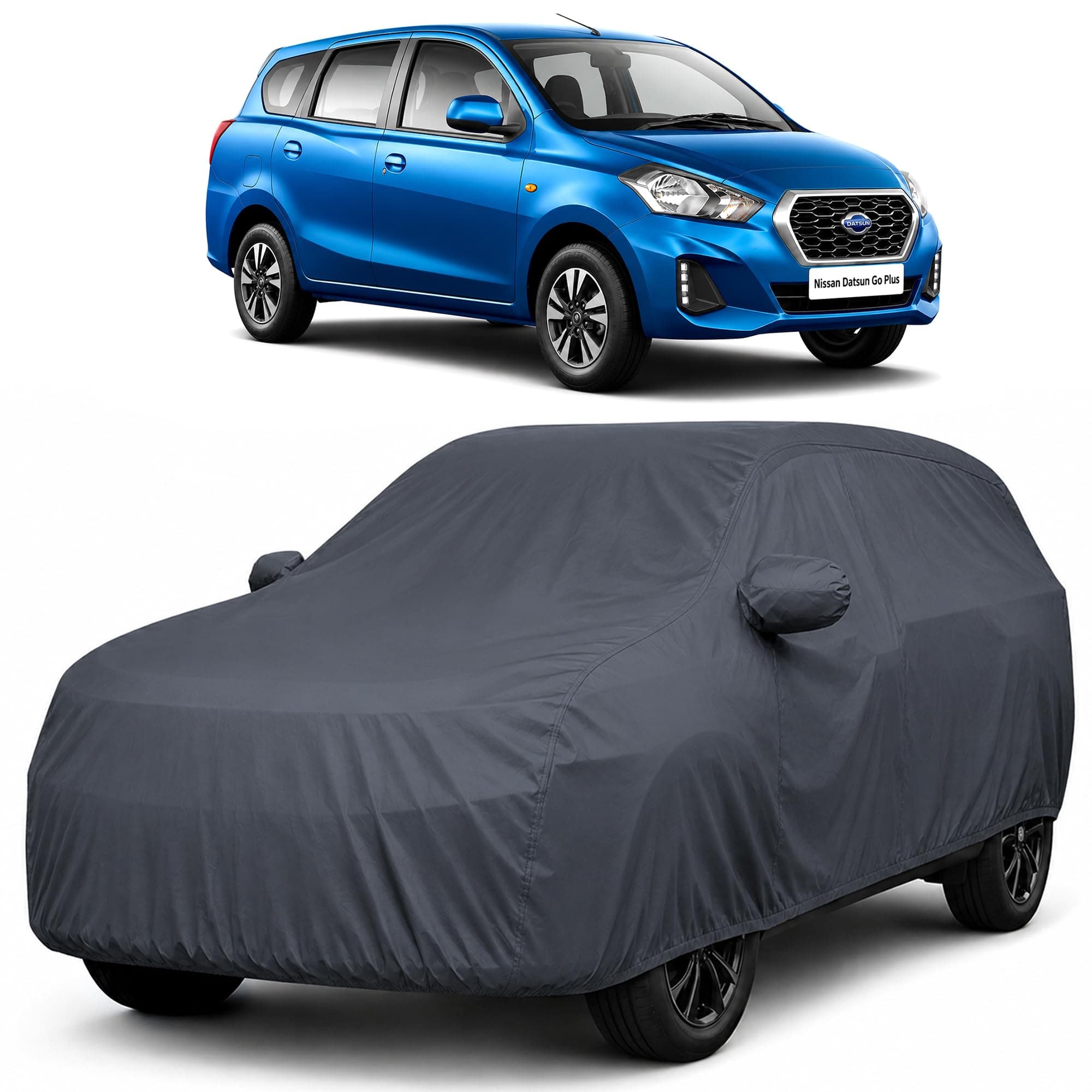 Autofact Car Body Cover Compatible with Nissan Datsun Go Plus | Custom Fit Car Cover |100% Waterproof | Triple-Stitched Lightweight Fabric | Dustproof | Indoor & Outdoor Use | Elastic Bottom