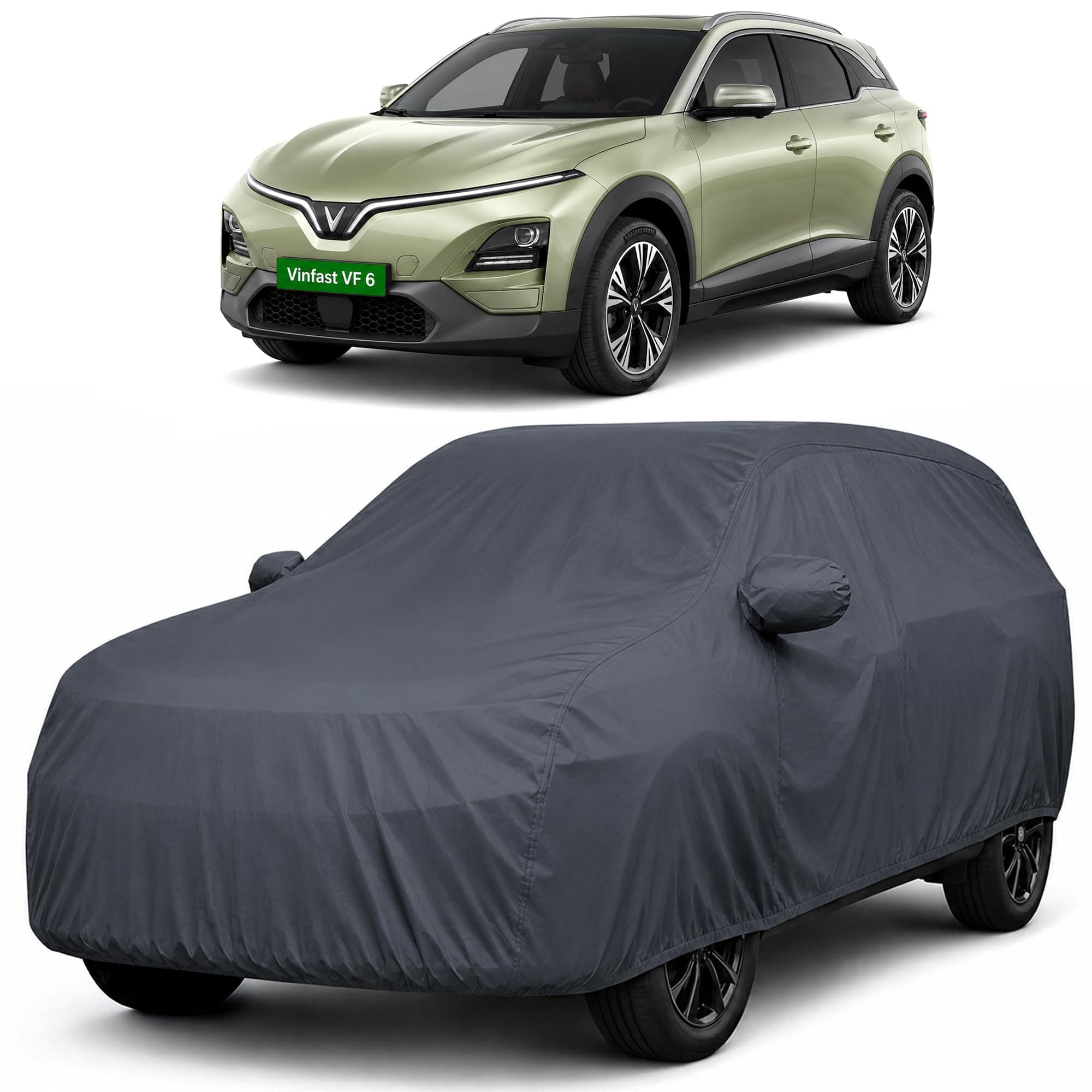 Autofact Car Body Cover Compatible with Vinfast VF6 2026 | Custom Fit Car Cover |100% Waterproof | Triple-Stitched Lightweight Fabric | Dustproof | Indoor & Outdoor Use | Elastic Bottom