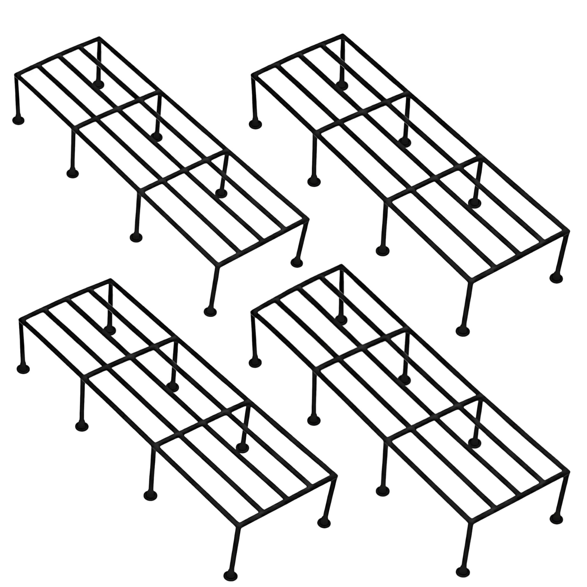 Nurturing Green® Metal Plant Stands for Balcony, 24 Inch, Black, Set of 4