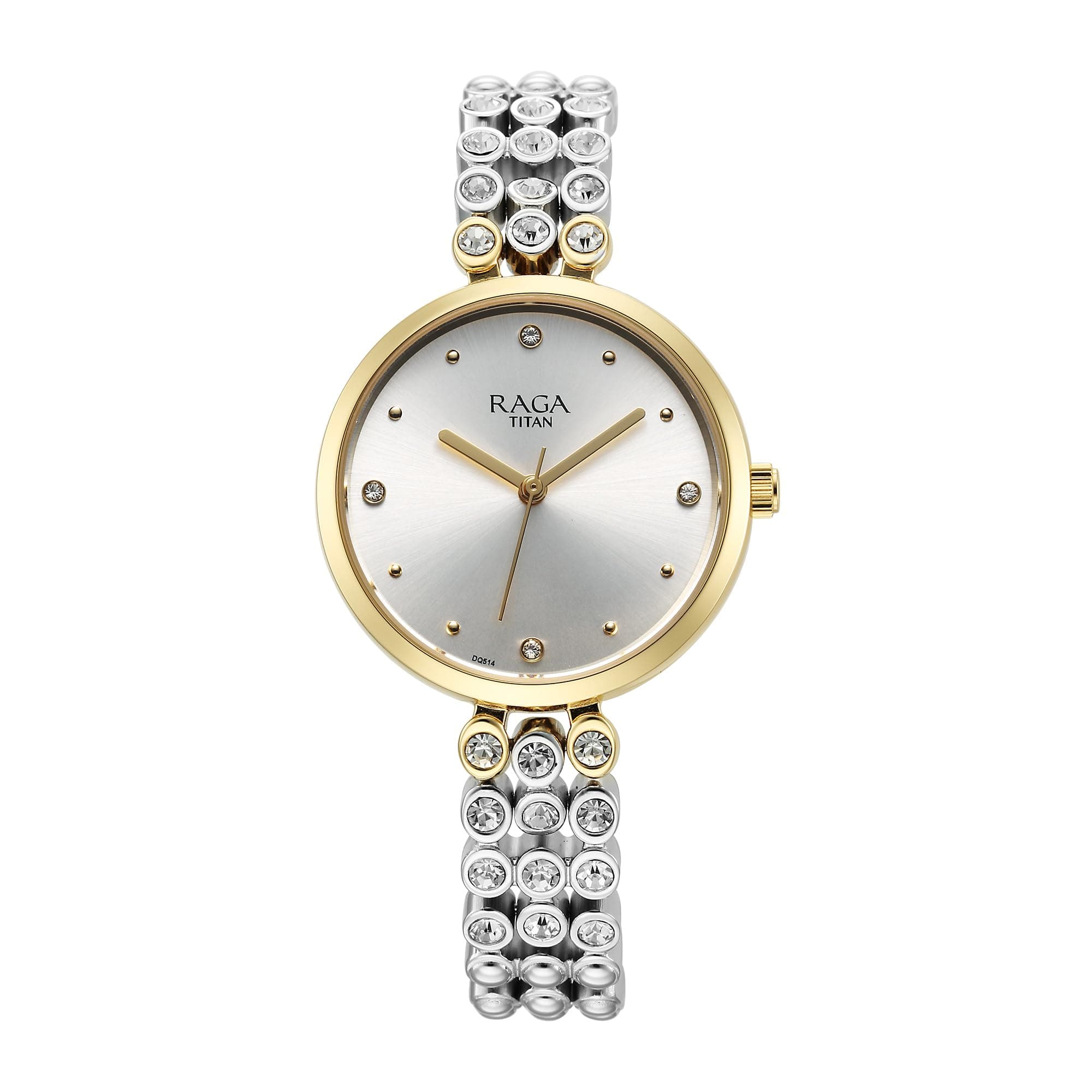 Titan Raga Showstopper Quartz Analog Silver Dial Silver Metal Strap Watch for Women - NT95262BM01