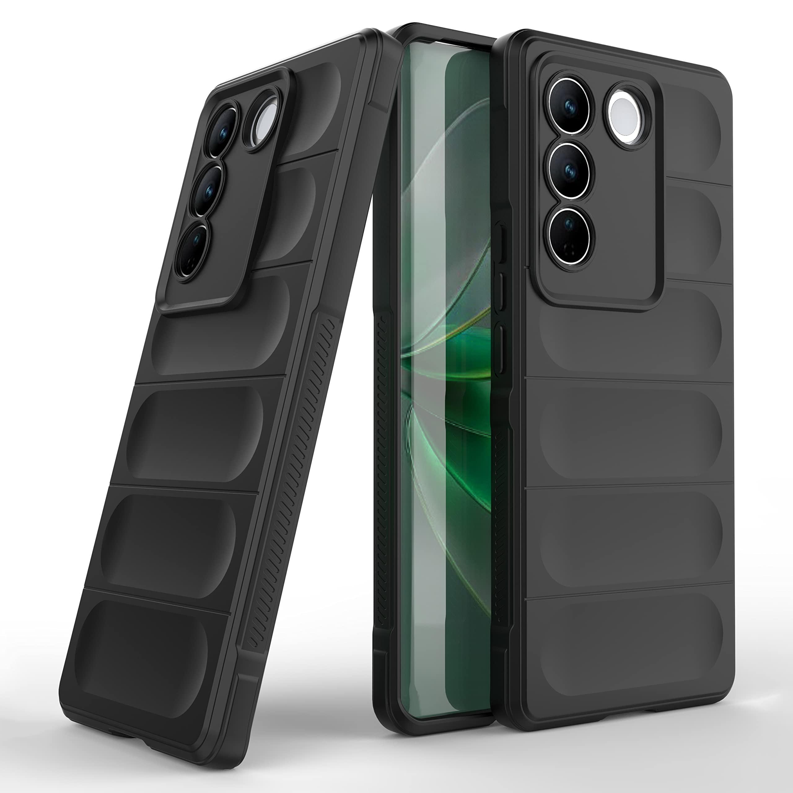 Zapcase Back Case Cover for Vivo V27 / Vivo V27 Pro 5G | Compatible for Vivo V27 / Vivo V27 Pro 5G Back Cover | Liquid Silicon Magic Case with Camera Protection | Black