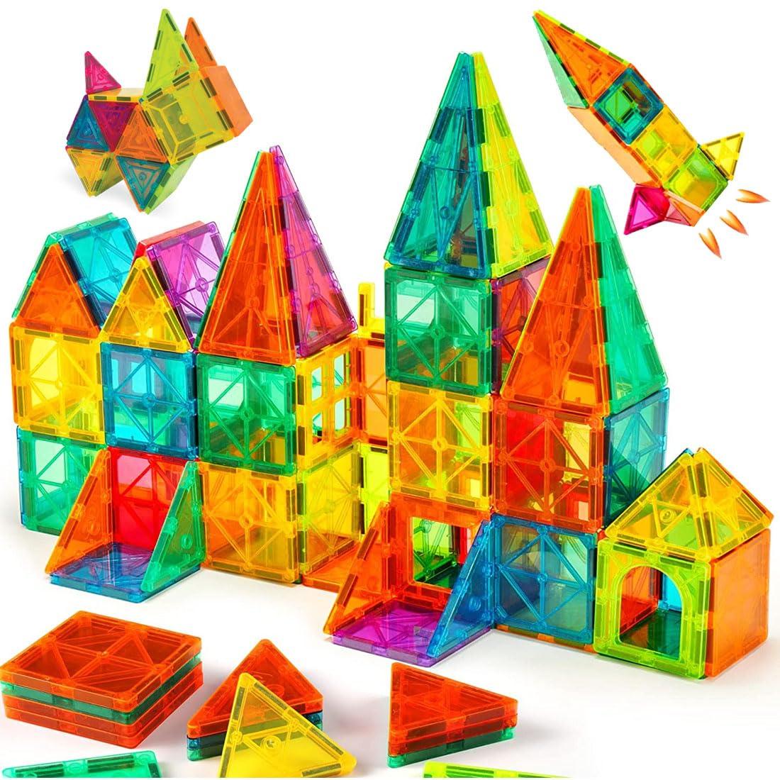 Wembley Magnetic Tiles for Kids|Constructing&Creative Learning Educational Brain Development Toys|Magnetic Building Blocks for Learning Kit- Toys for Kid (48pcs),Multicolor