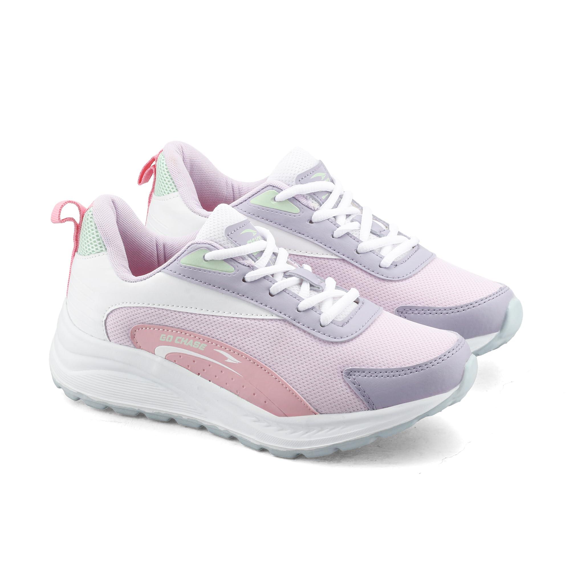 ASIAN Mercury-31 Sports Running Shoes for Women & Girls | Lightweight Breathable Trainers with Memory Foam | Ideal for Gym & Daily Use White Purple Pink
