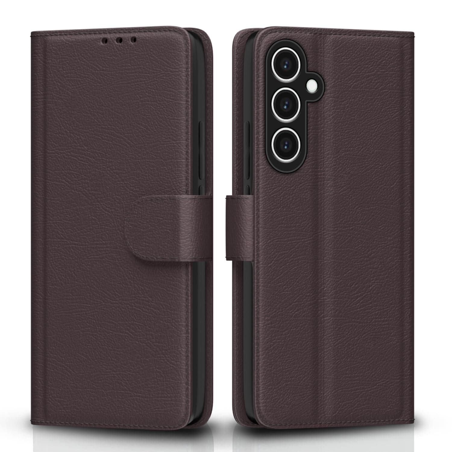 Pikkme Samsung Galaxy S23 FE 5G Flip Cover Leather Finish | Wallet Stand and Shock Proof | Inside TPU with Card Pockets | Complete Protection Flip Case (Coffee)