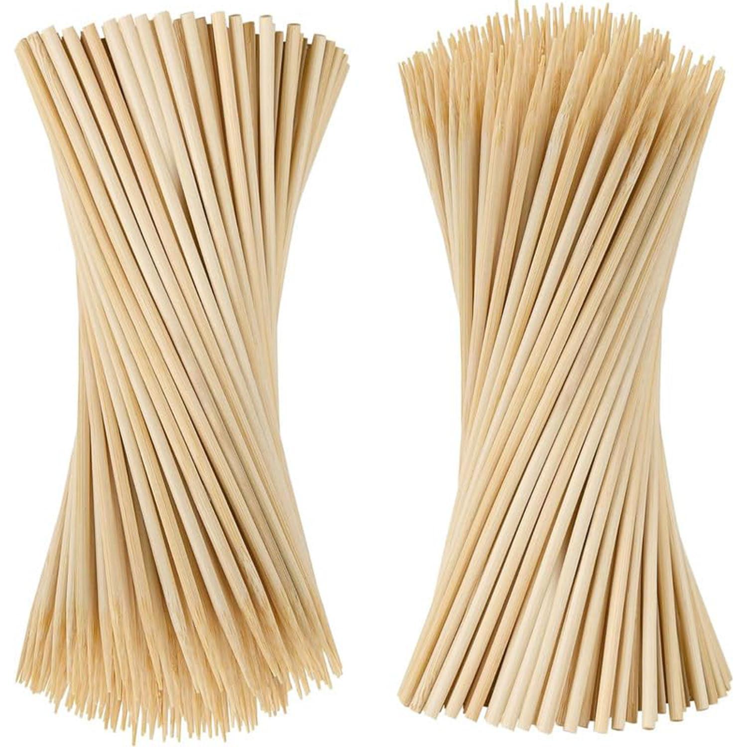 TerraToss [Pack of 120 Sticks, 12 inch, 3mm] Barbeque Skewers Sticks | Bamboo BBQ Skewer Sticks | Perfect for Grilling, Roasting & Party Treats | Ideal for Parties & Camping (120, 12 Inch)