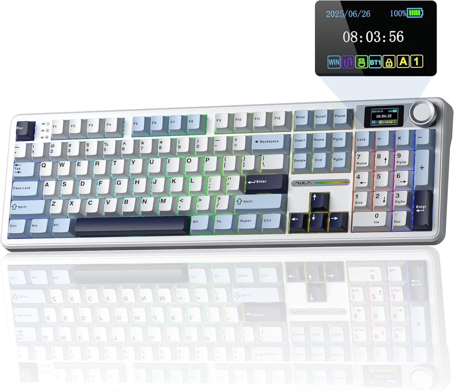 Aula F108Pro Wireless Mechanical Gaming Keyboard with Display Reaper Switch
