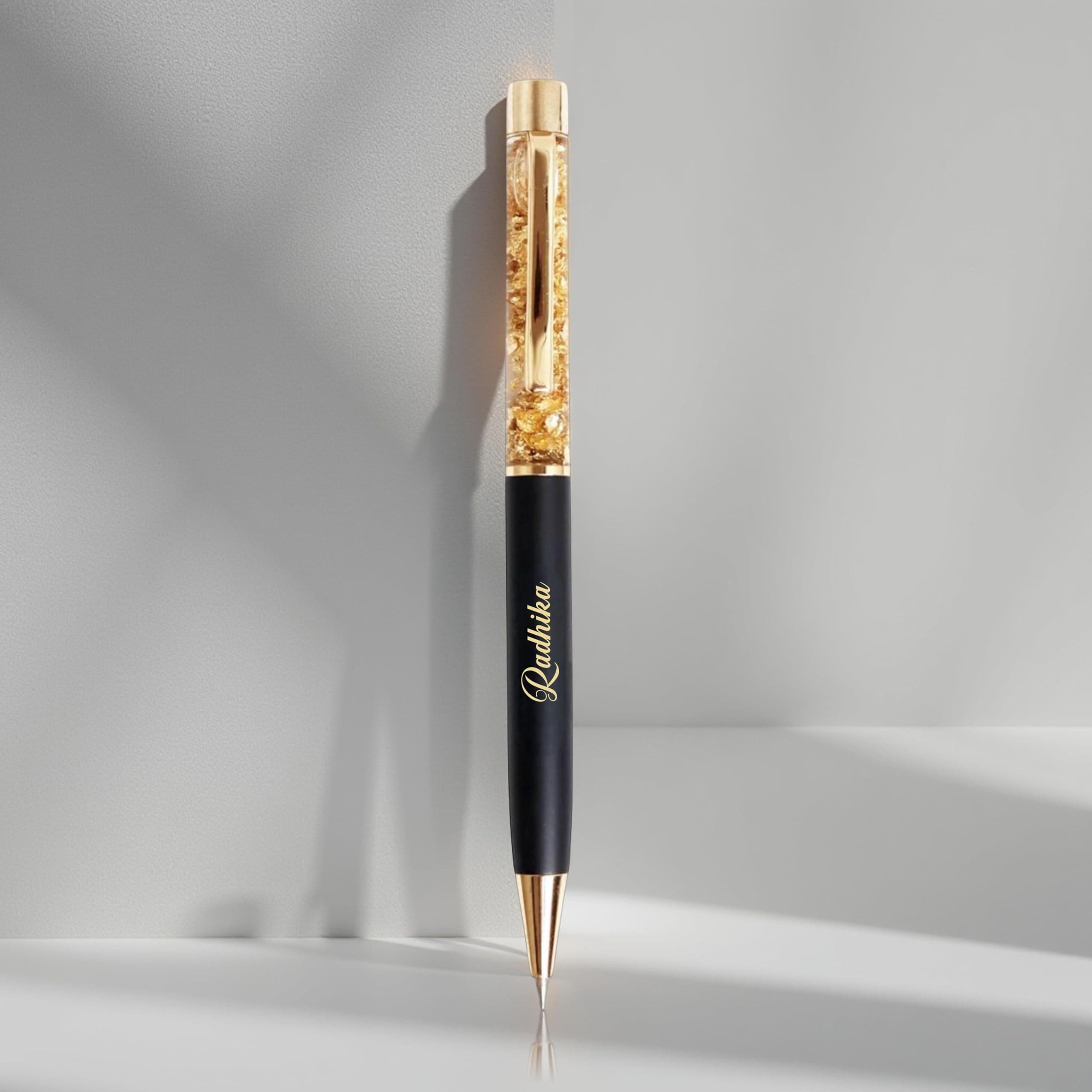 MANAMA Premium Customize Ballpoint Name Pen | Blue Ink (Gold Flake) Personalized Gifts For Men And Women | Ideal For Wedding, Anniversary, Corporate Gifting, Velentine, Birthday Office Employe
