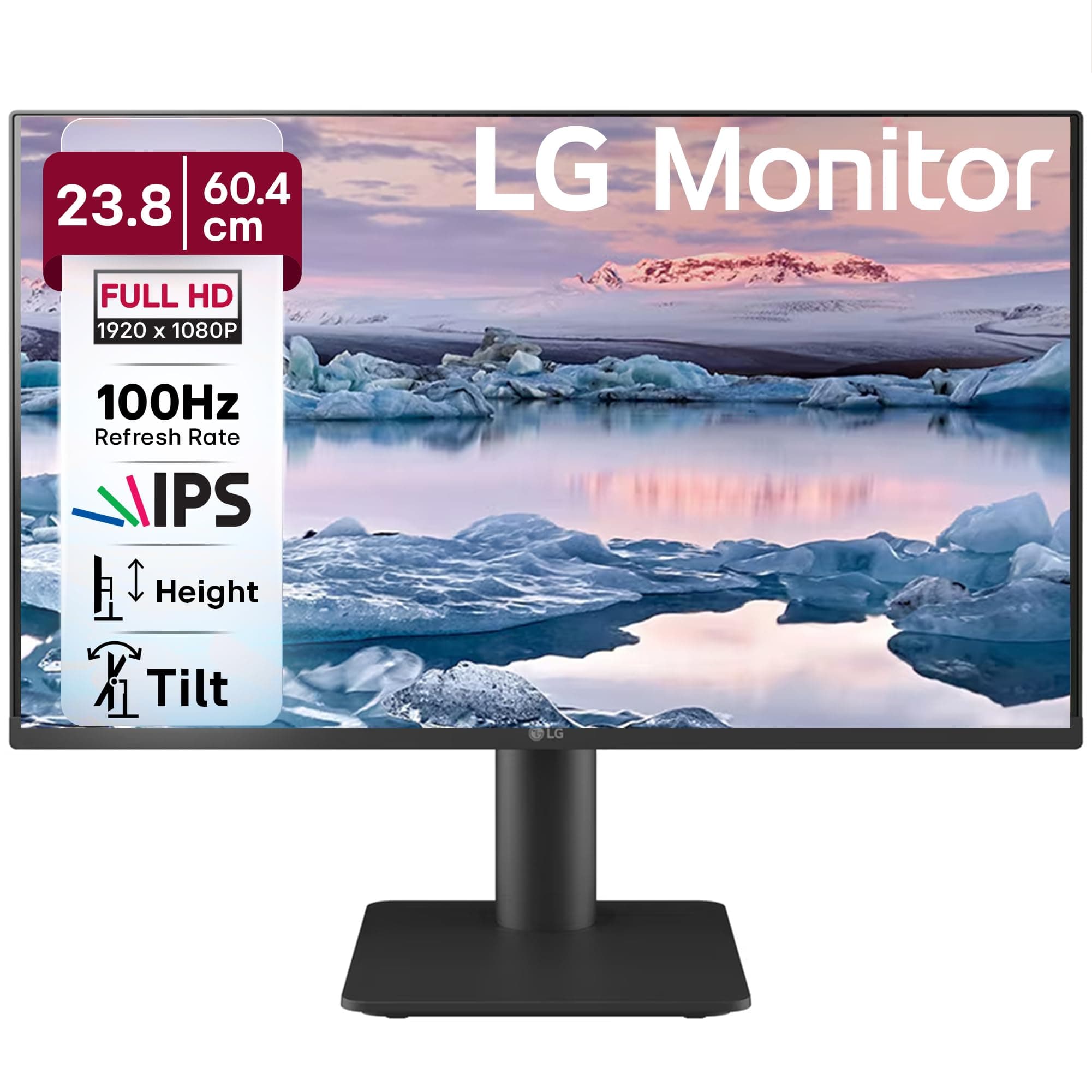 LG 24MS550 60.4 cm (23.8 Inch) FHD (1920x1080) IPS PC Monitor with 100Hz, 5ms (GtG), Flicker Safe & Reader Mode, 2xSpeakers, 2xHDMI, Tilt/Height Adjustable, 3-Side Virtually Borderless Design (Black)