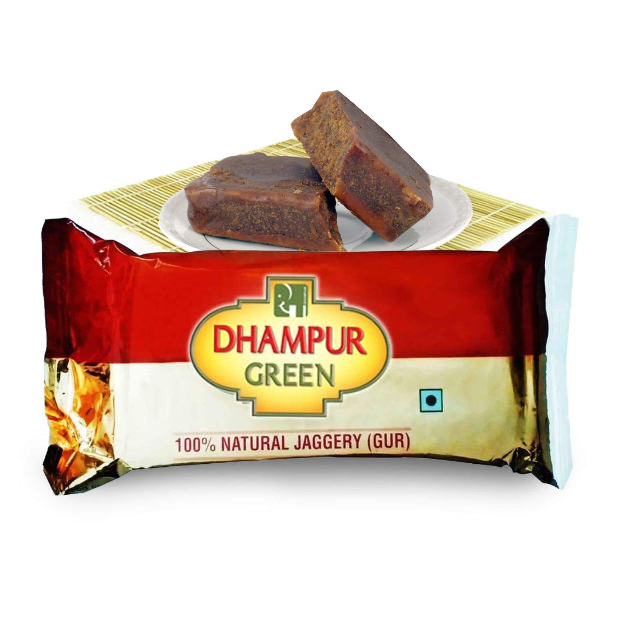 Dhampurgreen Jaggery Gur, 220g | Gud From Sugarcane | Chemical Free | Sugar Alternative | Sugar Substitute | Jaggery Block | Kohlapuri Gur | Palm Jaggery | Jaggery for Tea and Coffee | Low Glycemic Index Sweetner