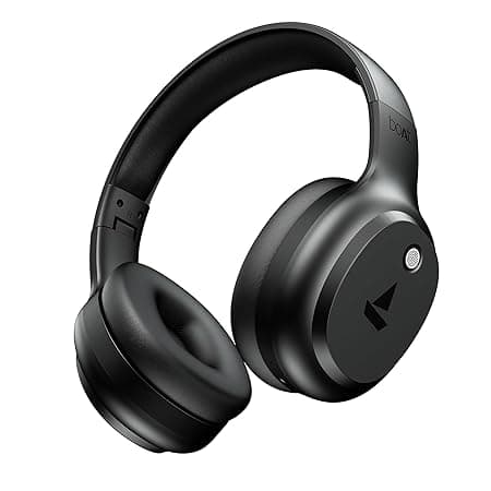 Boat Rockerz 421, 60H Battery, Low Latency(40Ms), 40Mm Drivers, ENx Tech, Stream Ad Free Music via App Support, Bluetooth Headphones, Wireless Over Ear Headphone with Mic (Black Sabre)