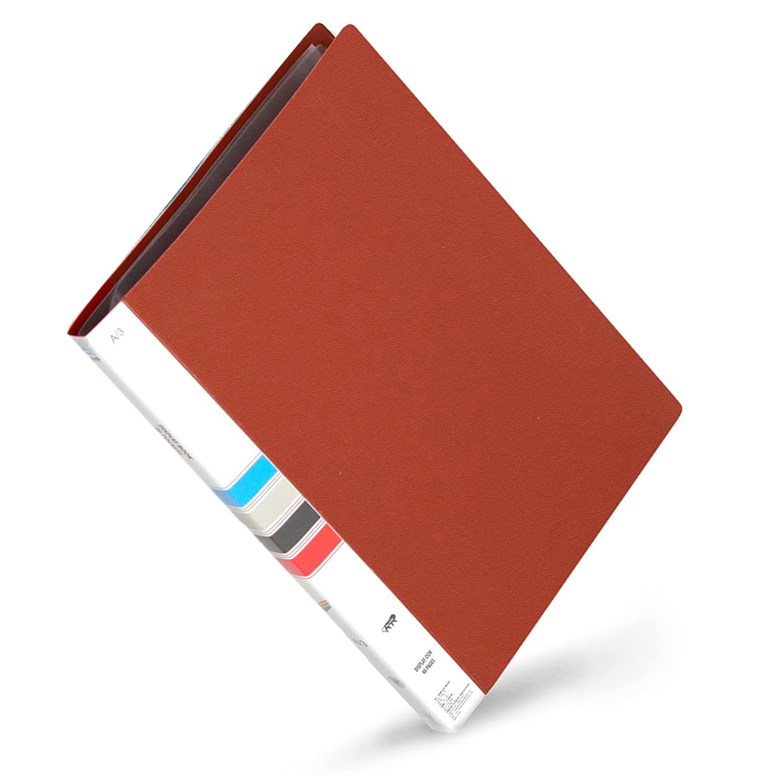 TULMAN 20 Pockets Bound A3 Size Presentation Display Book Portfolio File Binders with Plastic Clear Sleeves Document Organizer for Music Sheets Artwork Drawing for School Office - (Color May Vary)