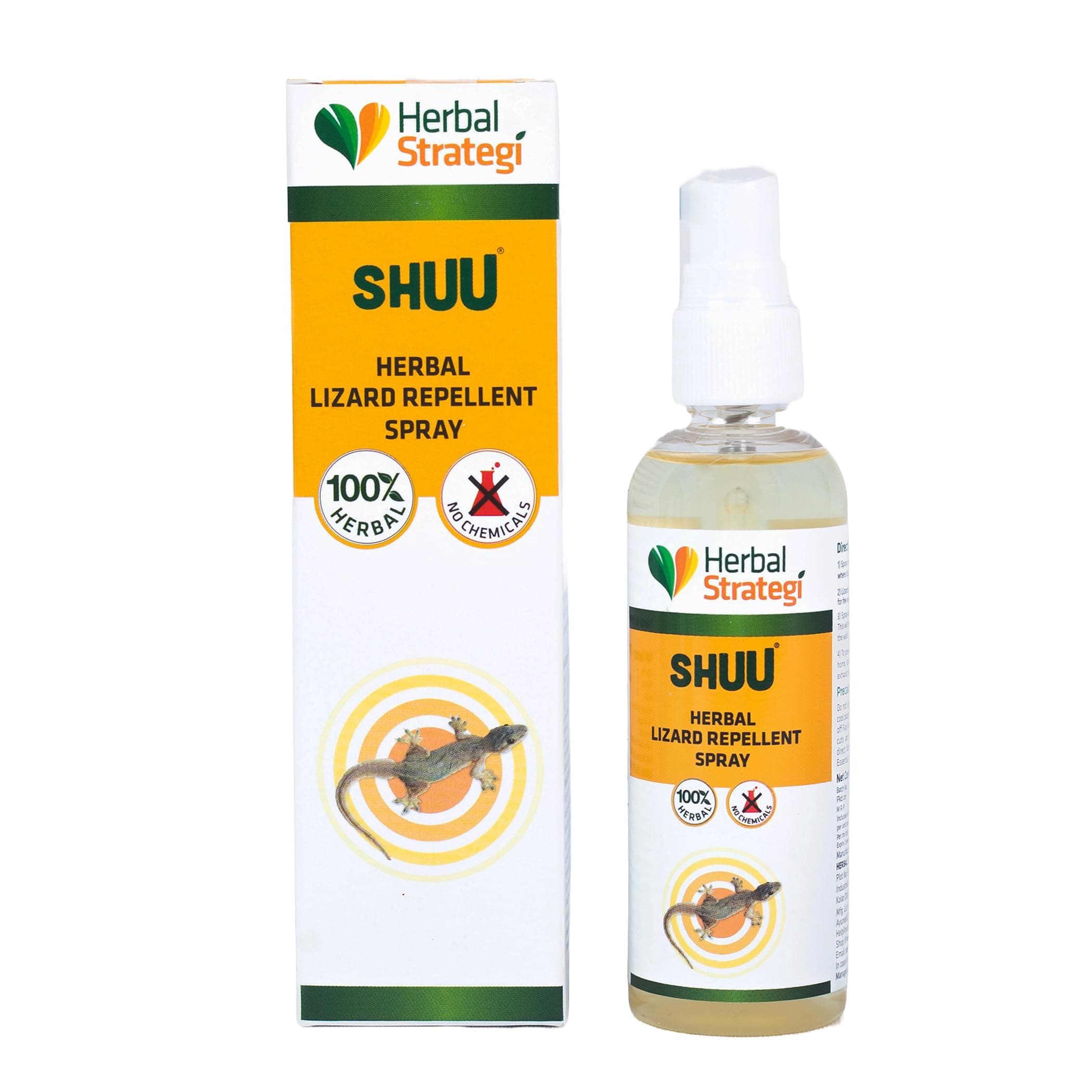SHUU Lizard Repellent Spray - 100ml | Smarter way to Shuu Lizards away | 100% Herbal and Chemical free | Baby and Pet safe | Certified Ayurvedic | Effective on all types of Lizards
