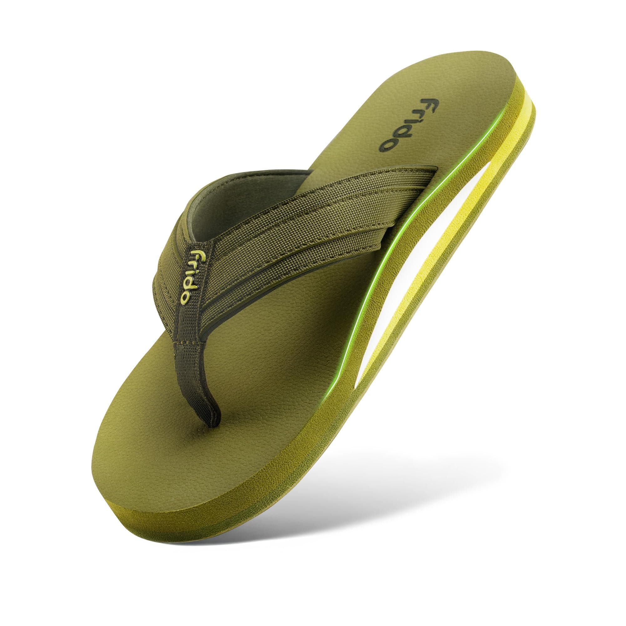 Frido Cloud Comfort Arch Support Slippers for Women & Men | Orthopedic Soft Home Chappal - Unisex Slipper| House Slipper with Anti-Skid Sole for Home Use & Casual (UK-3), Olive Green