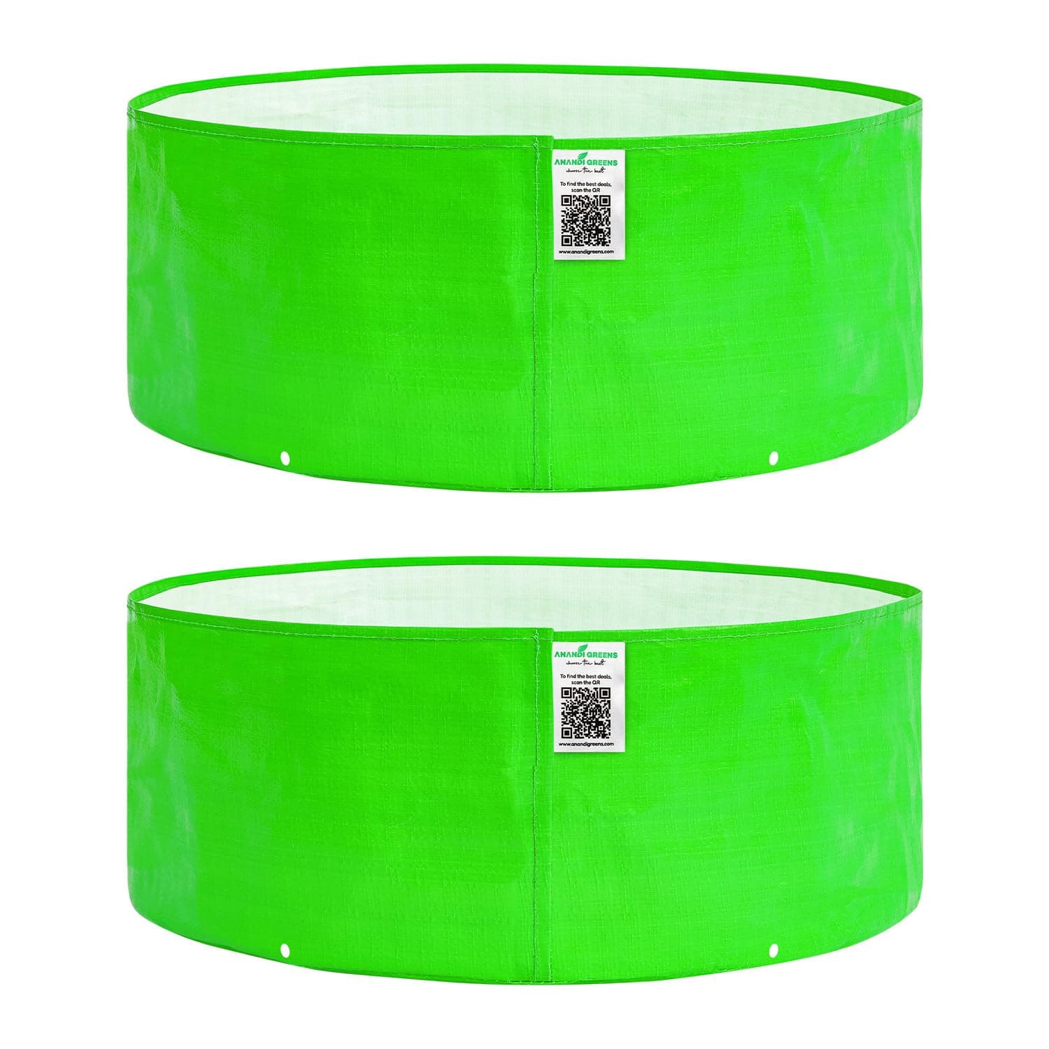 Anandi Green's Premium HDPE Uv Protected 260 GSM Round Green Colour Plant Grow Bag Suitable for Terrace and Vegetable Gardening Size 24X9 INCH Pack of 2