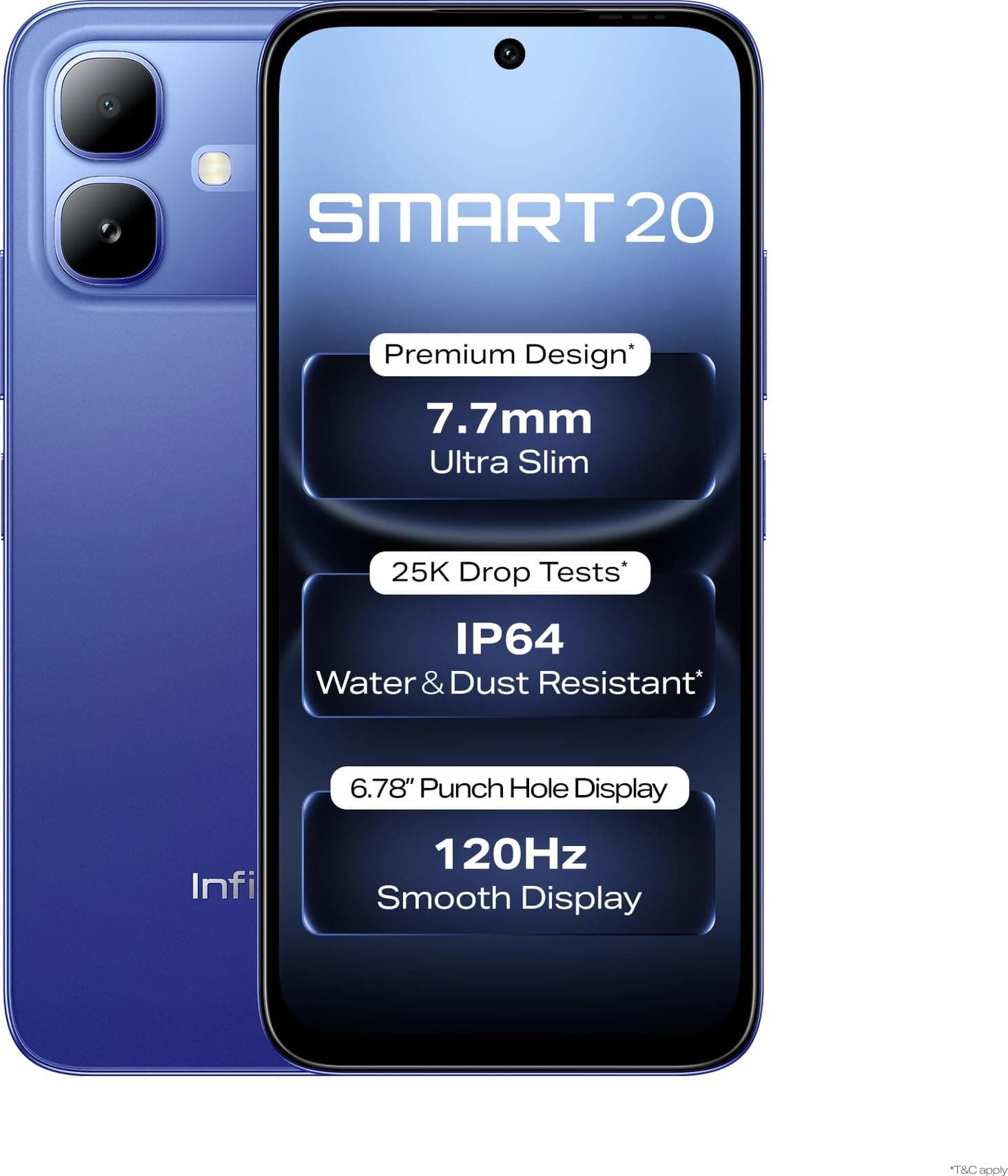 Infinix SMART 20 (Cloudline Blue, 4GB RAM, 128GB Storage)|MediaTek Helio G81 Ultimate Processor | 8MP AI Rear Camera | 8MP Front Camera | 6.78-inch HD+ Display | 5200mAh Battery | Dual SIM 4G