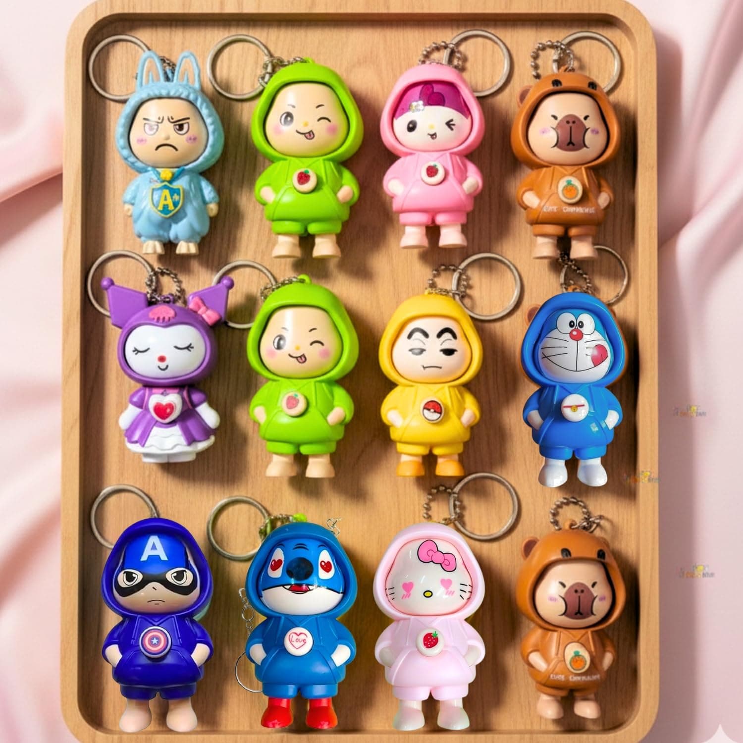 Toy Imagine Pack of 12 Face Changing Cartoon Keychain Return Gifts for Kids Boys & Girls 3 Expressions 3DKeychain Return Gifts for Birthday Party Birthday Gifts for Kid Returns Gift for Kids Age 6-10