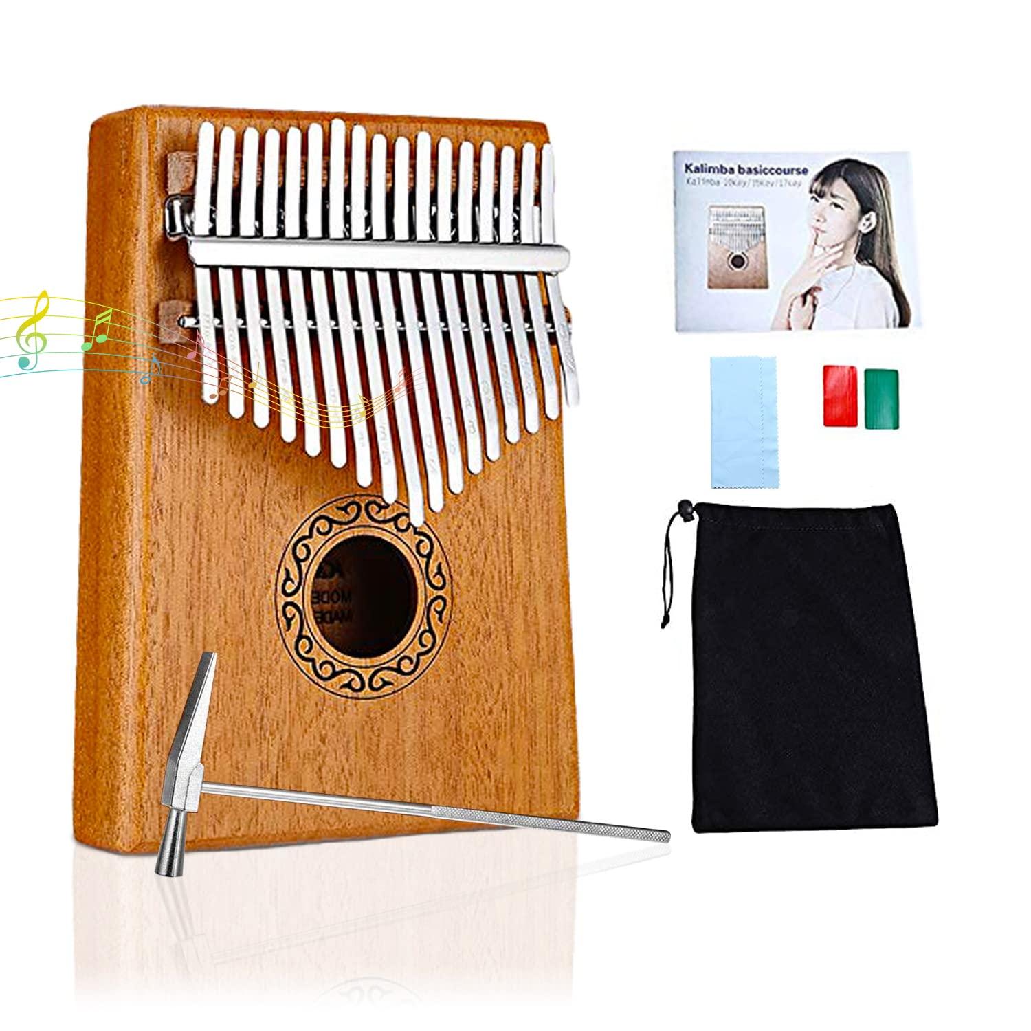 ELEPHANTBOAT® Kalimba 17 Keys Mahogany Thumb Piano Steel Rods
