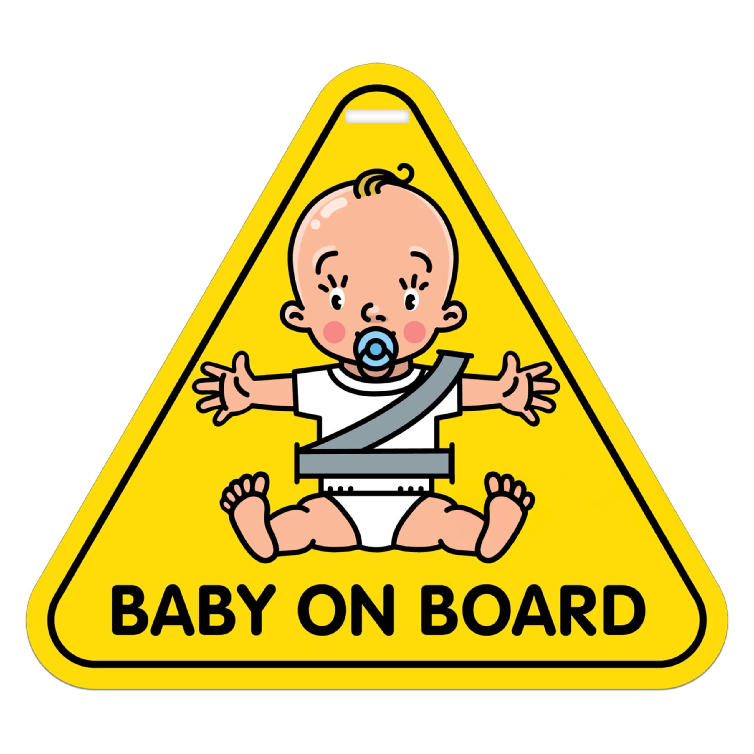 Goelite Baby On Board Car Sign, Window Hanging Safety Decal for Sleeping Child, Vehicle Warning Sticker