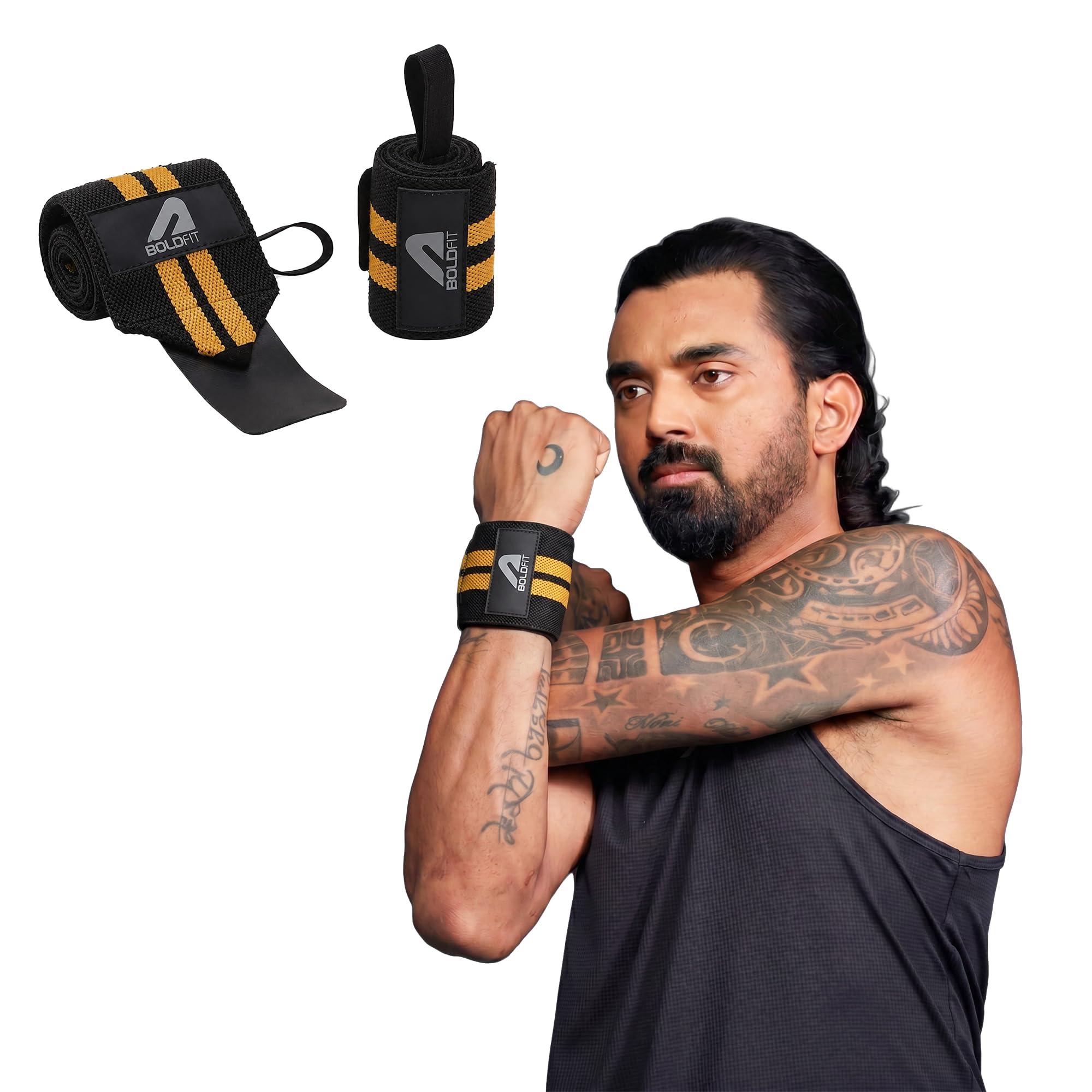 Boldfit Wrist Band for Gym Workout Wrist Support for Gym Straps for Men Hand Band Strap for Man Accessories for Men Workout Wrists Supporter wrap for man Workouts Accessories for Women Hand Wraps