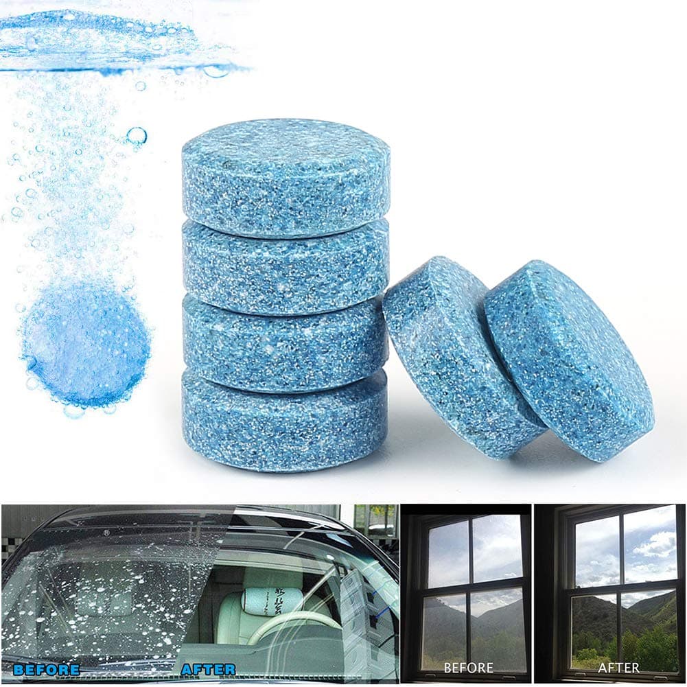 HSR Car Accessories 20PCS/1Set Car Wiper Detergent Effervescent Tablets Washer Auto Windshield Cleaner Glass Wash Cleaning Compact Concentrated Tools (20)