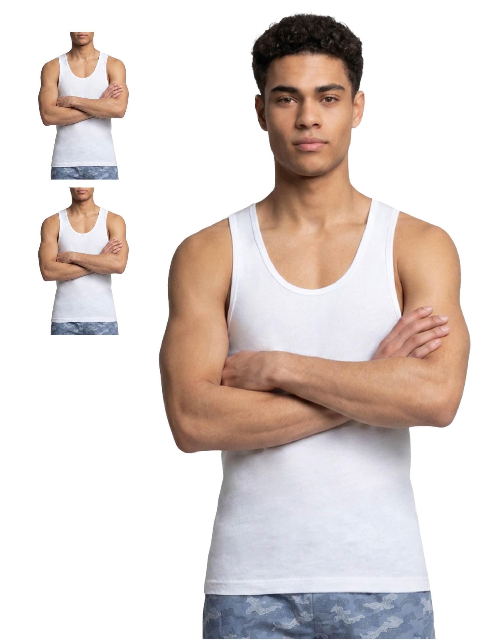 Levi's Men's Cotton Style #012 Classic Regular Fit Solid Vest (Pack Of 3, #012-Vest-Wht- White P3_M)