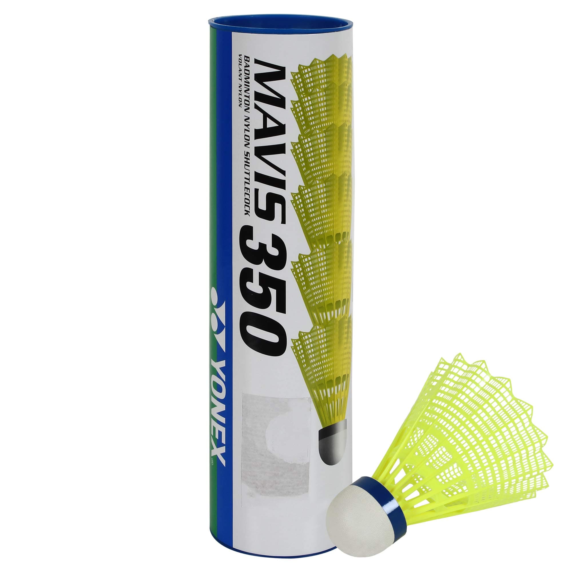 Yonex Mavis 350 Nylon Shuttlecock with Blue Cap (Yellow)