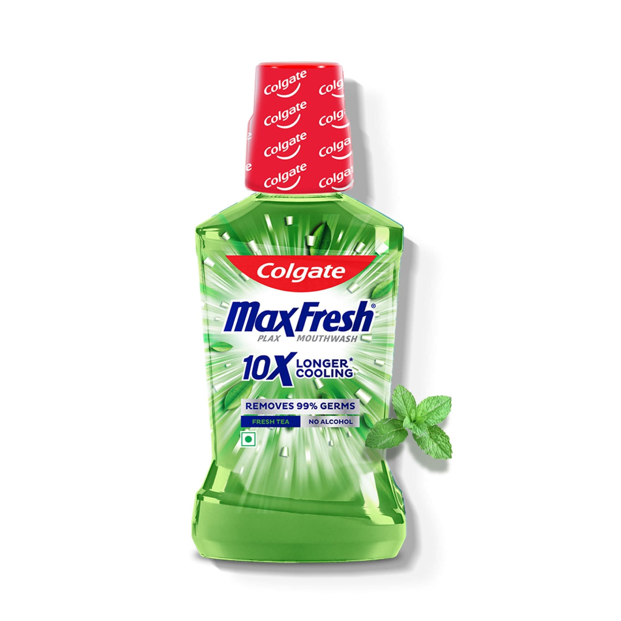 Colgate Plax Fresh Tea Mouthwash, 0% Alcohol, Antibacterial Mouth Wash for Bad Breath, Cavity Protection & Germ Defense for Adults, 250ml