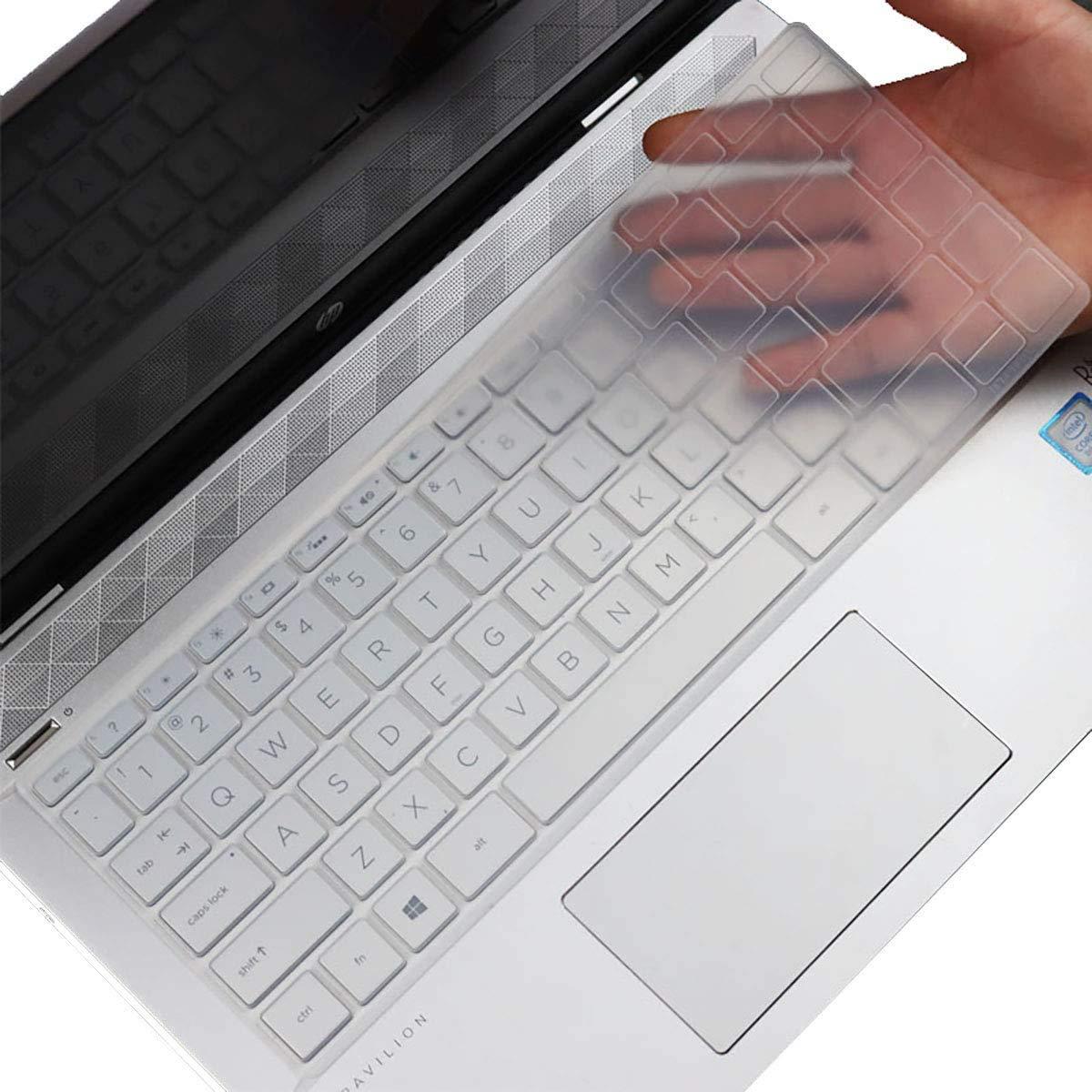 OJOS Custom fit Keyboard Skin Cover Compatible for HP Pavilion x360 2-in-1 14-BW010NR 14 Inch Laptop - Transparent
