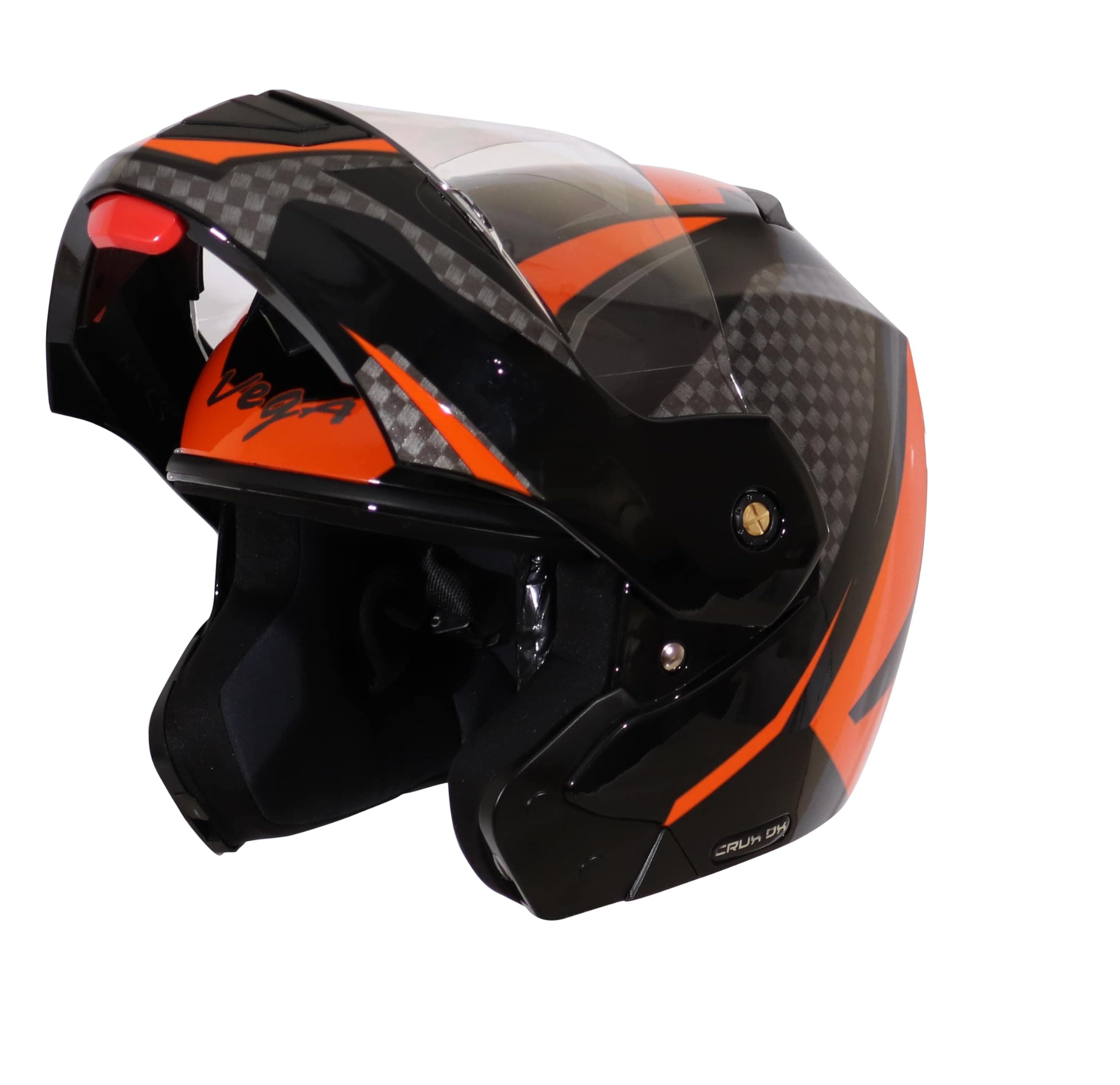 Vega Crux Dx Checks Black Orange Helmet-M