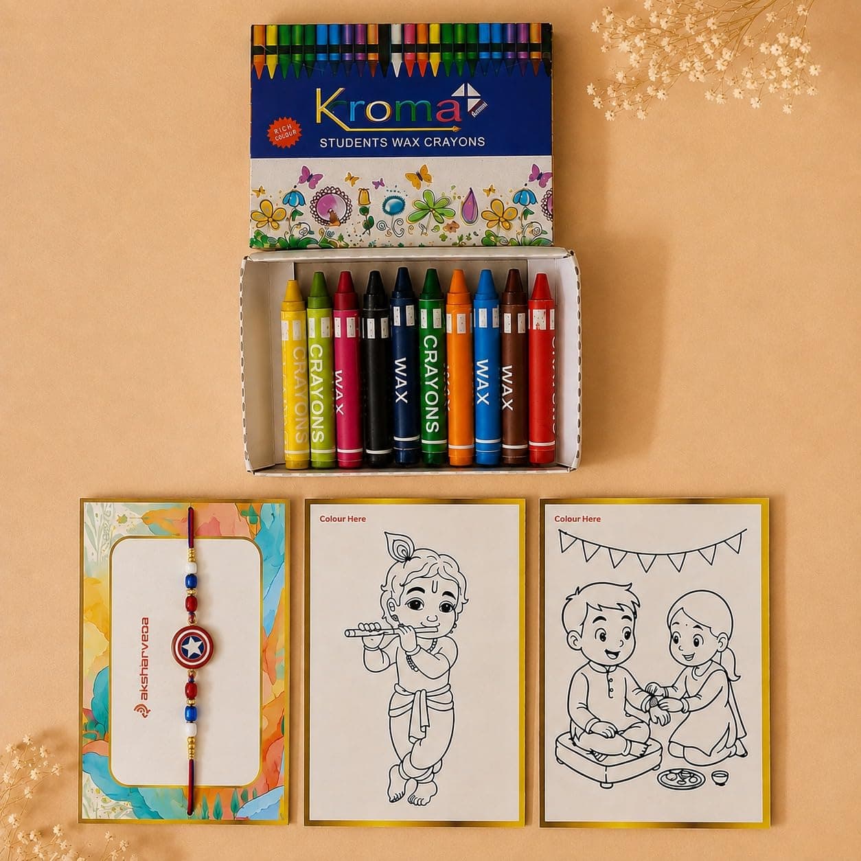 Captain America Shield Kids Rakhi with Color kit