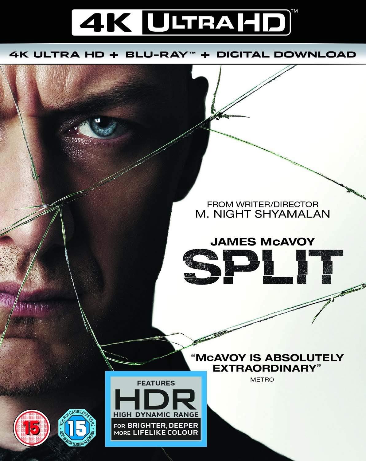 M. Night Shyamalan's: Split (4K UHD + Blu-ray + Digital Download) (2-Disc) (Uncut | Foil Slipcase Packaging | Region Free 4K Ultra HD / Blu-ray | UK Import)