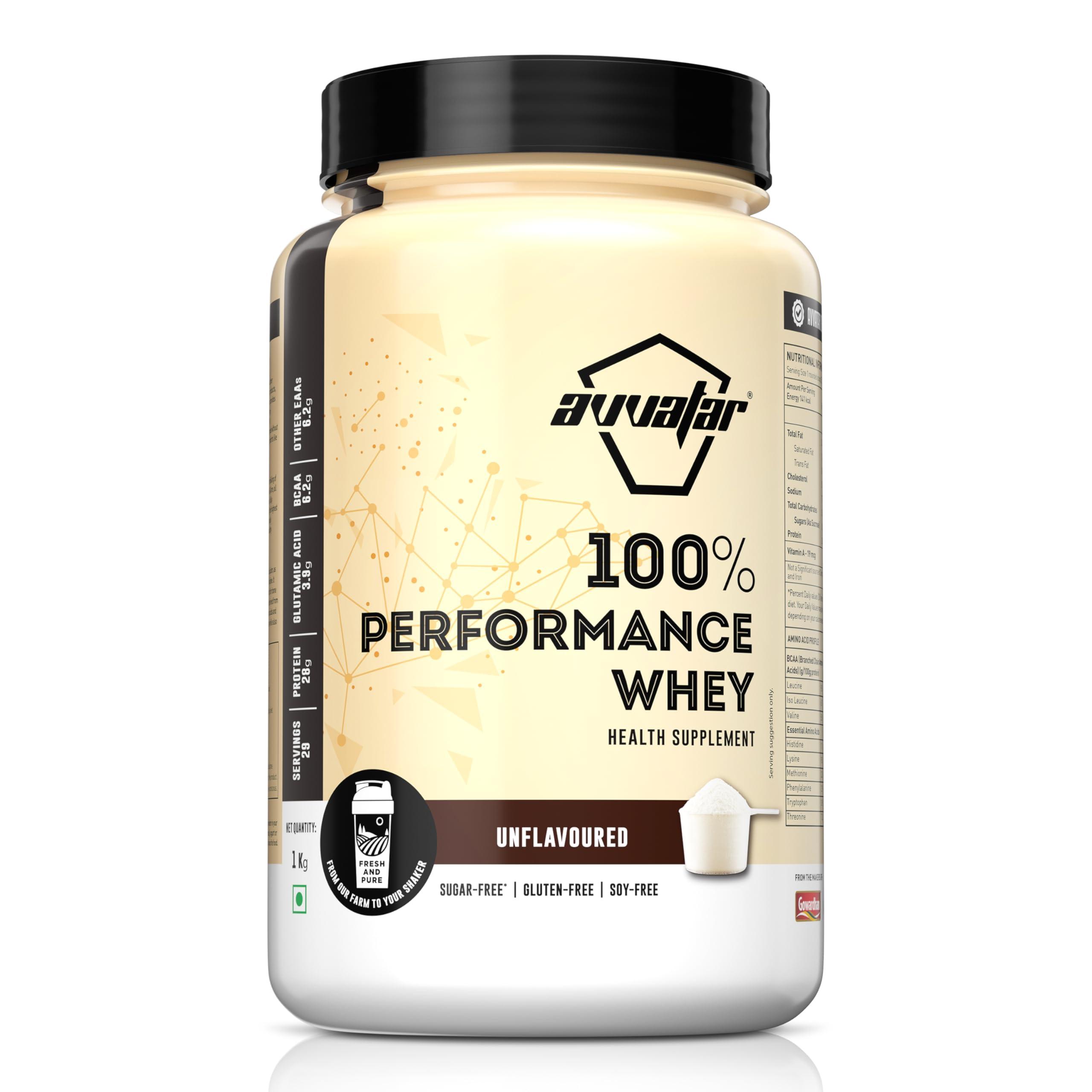 avvatar PERFORMANCE WHEY PROTEIN | 1Kg | Unflavoured
