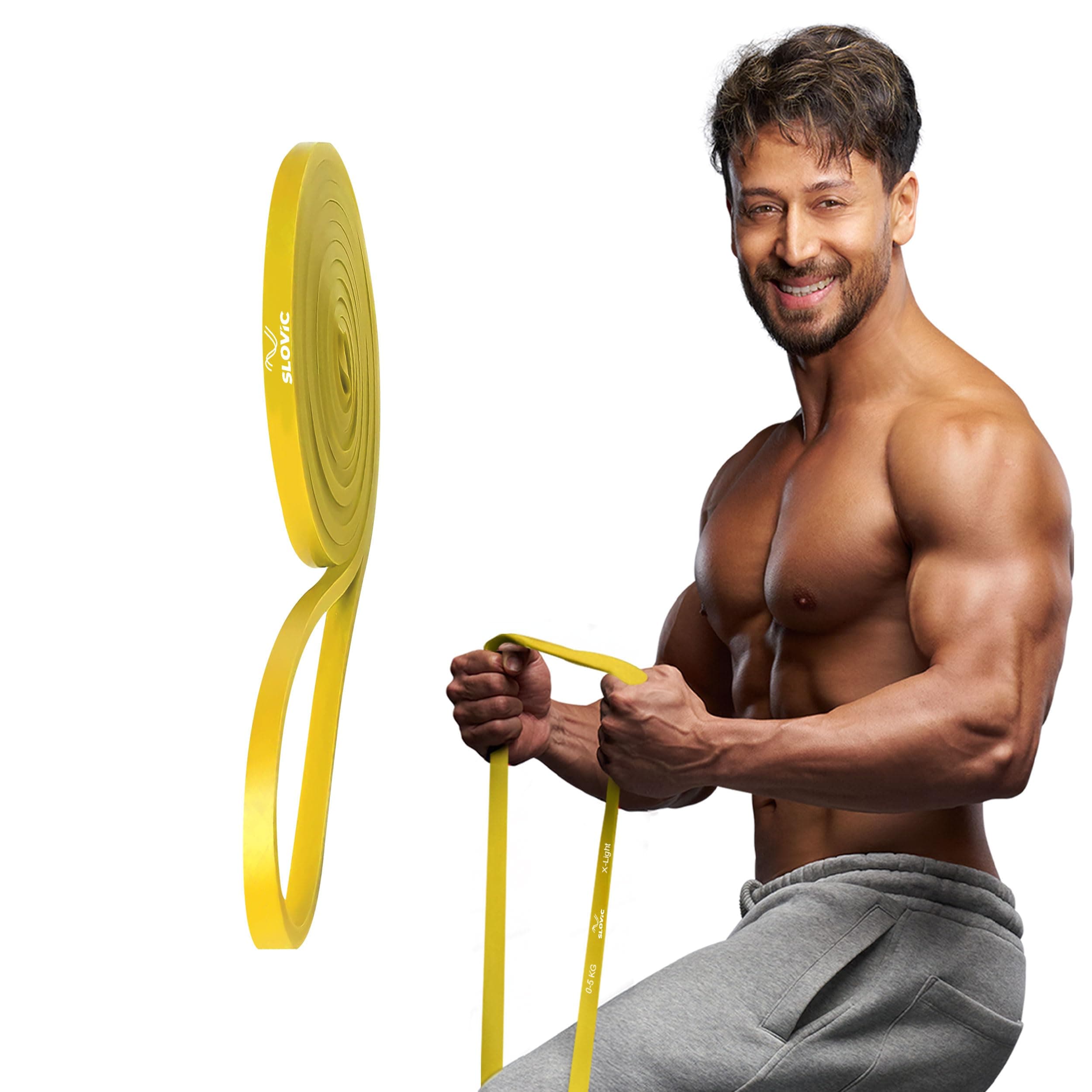 Slovic Latex Resistance Band for Workout [3-7 KG] | Yellow