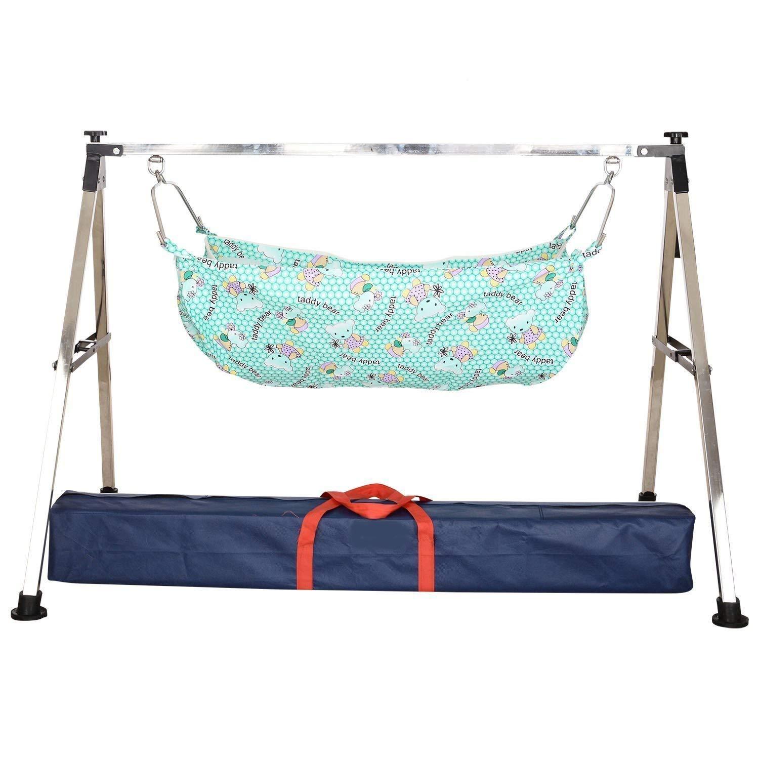 A to Z Hub Boy's and Girl's Portable Folding ghodiyu,with Free Indian Style Cotton Cloth/Ghodiyu/(Black)