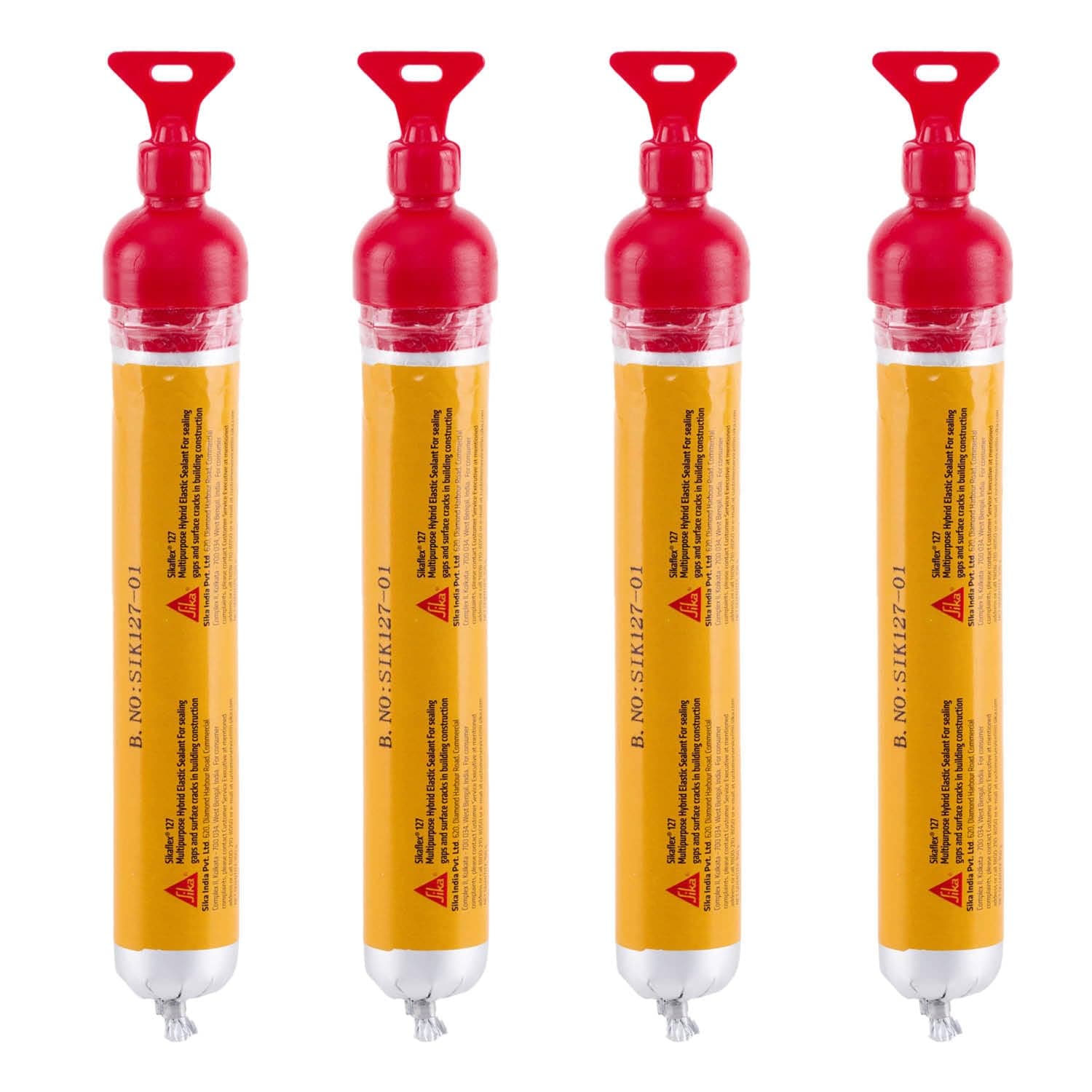 SIKA – Pack of 4 Multipurpose polyurethane sealant and adhesive - Sikaflex 127 – Fills cracks and gaps – Interior and exterior use – Ready to use – Easy to apply – Off White - 150g