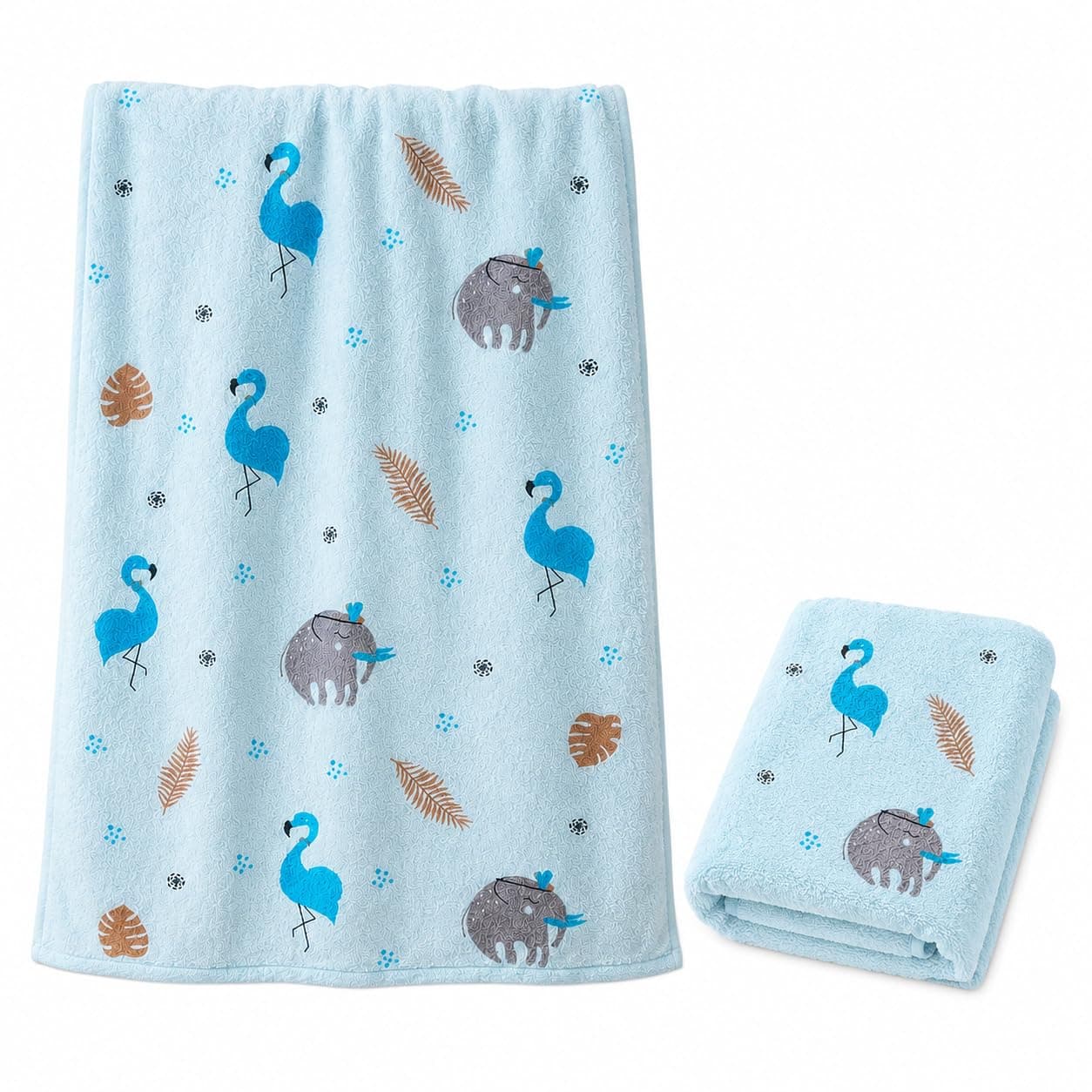 Mee Mee Baby Bath Towel – Microfiber, Ultra Soft & Quick Absorbent | Newborn, Infant & Toddler Towel | Gentle Baby Wash Cloth | 70 x 110 cm | Blue | Pack of 1