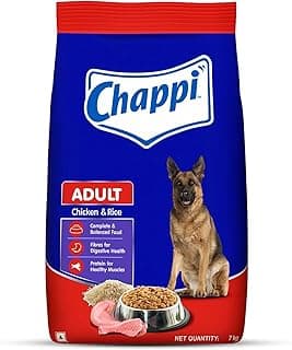 Chappi Adult (1+ Years) Dry Dog Food, Chicken & Rice, 7 kg, Complete and Balanced Food for Adult Dogs