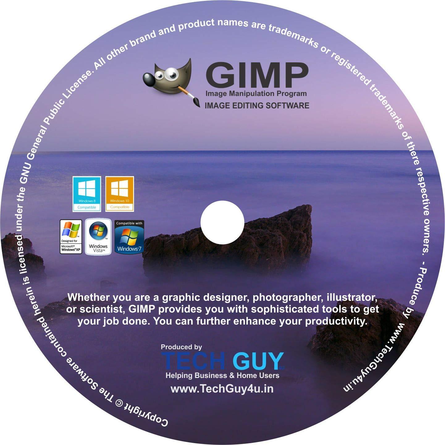 TechGuy4u GIMP 2017 Photo Editor Premium Professional Image Editing Software for PC Windows 10 8.1 8 7 Vista XP