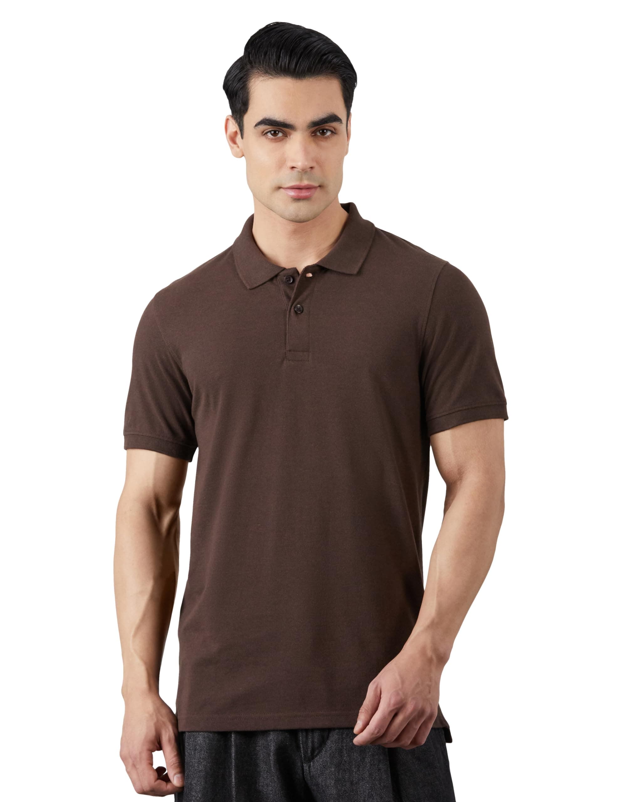 Amazon Brand - Symbol Men's Cotton Rich Solid Polo Tshirt | Collar Tshirts | Half Sleeves | Plain-Regular Fit (Available in Plus Size and Combo Pack of 2)