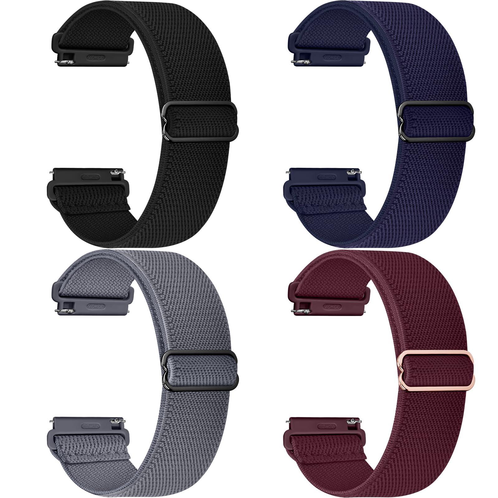 Fullmosa 4-Pack 22mm Water-resistant Nylon Watch Straps