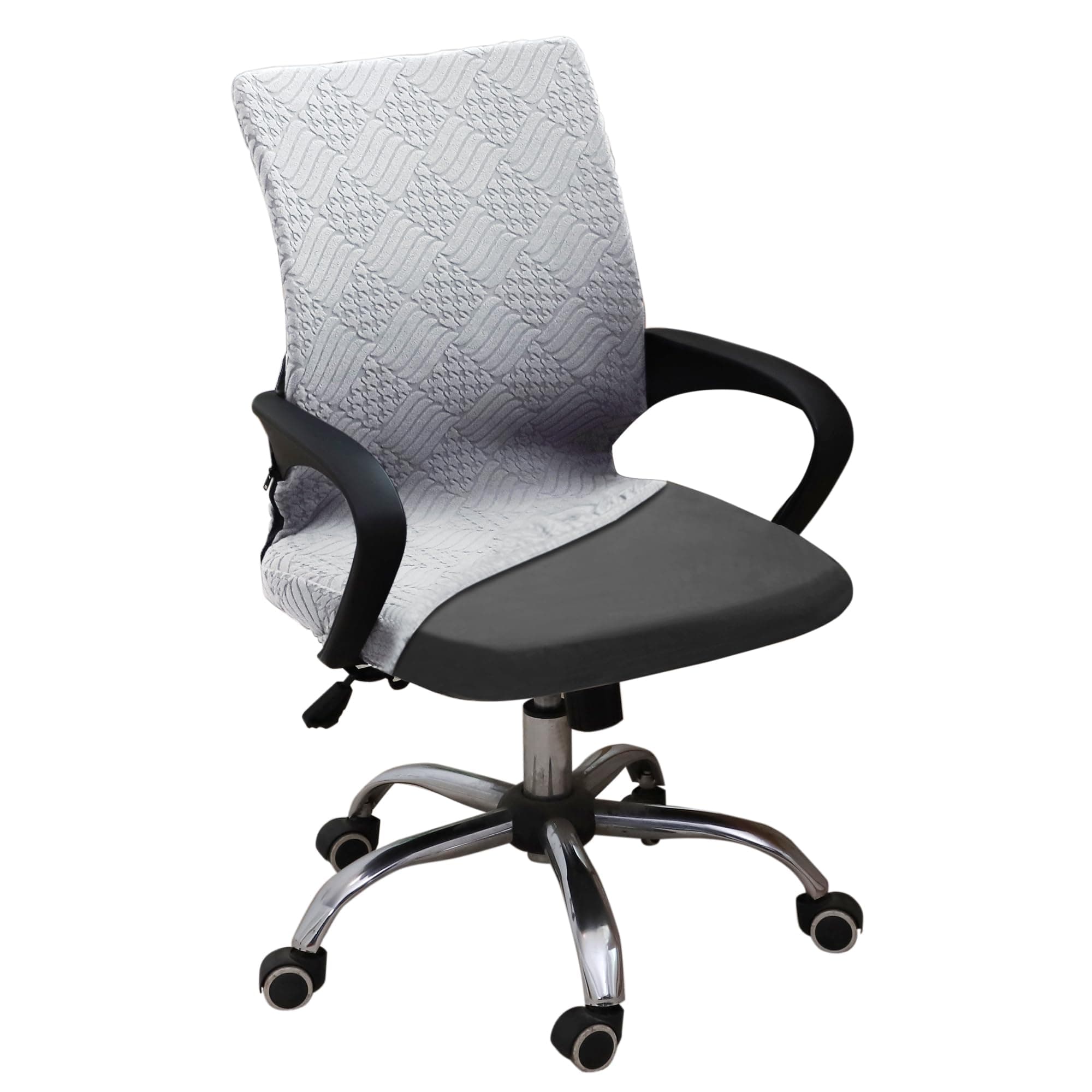 HOKIPO 170 GSM Office Chair Cover for Desk Chair Low Back, Light Grey