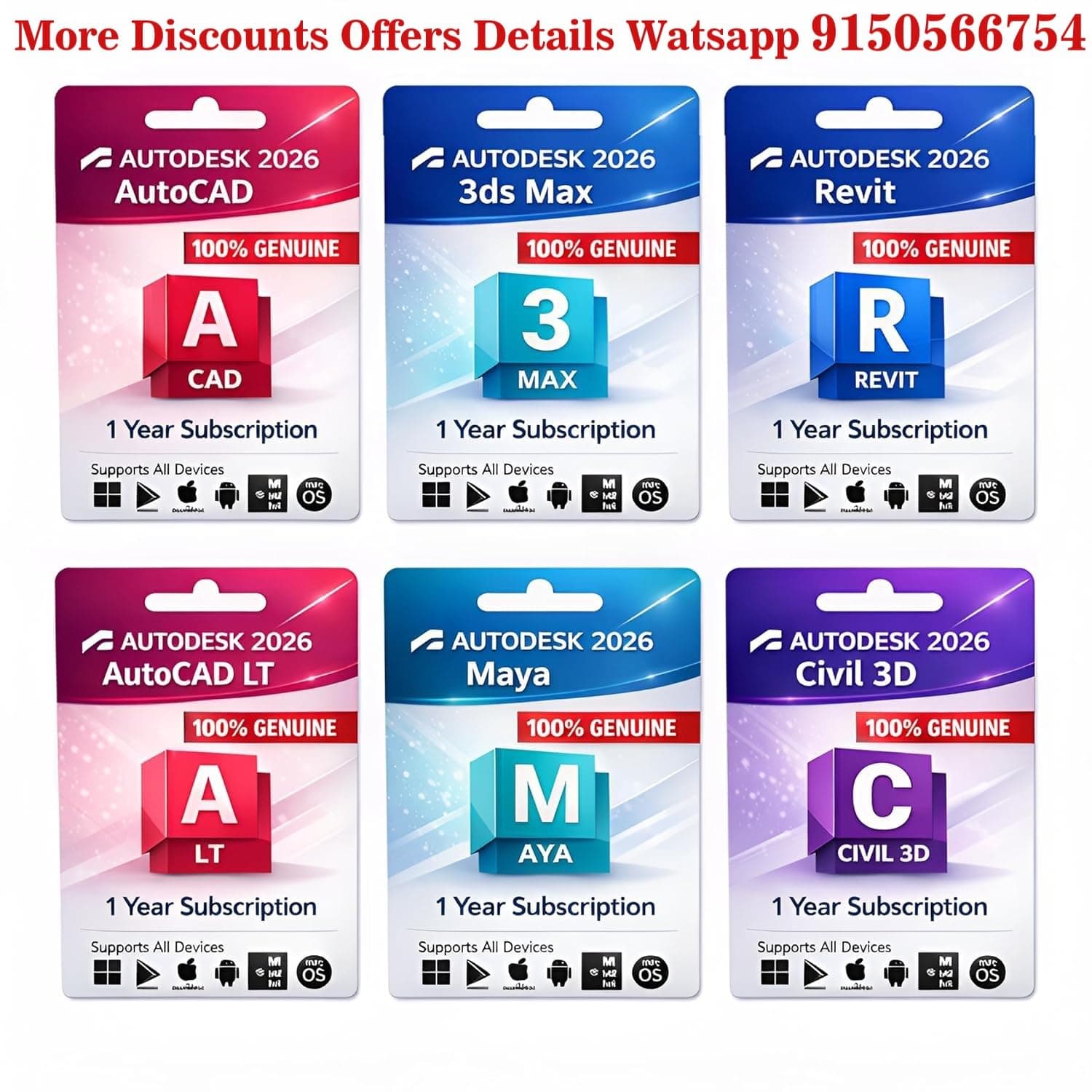 Auto Desk (new 2026) All Apps with Ai Maya, Revit, Fusion 360, Autocad Lt, 3Ds Max, Inventor, Civil 3D, Navisworks & More (3 Years Subscription) | Unlimited Reinstallation & Online Updates (100% Genuine from Official Website, Bind your Own Account) (All Devices Supported)