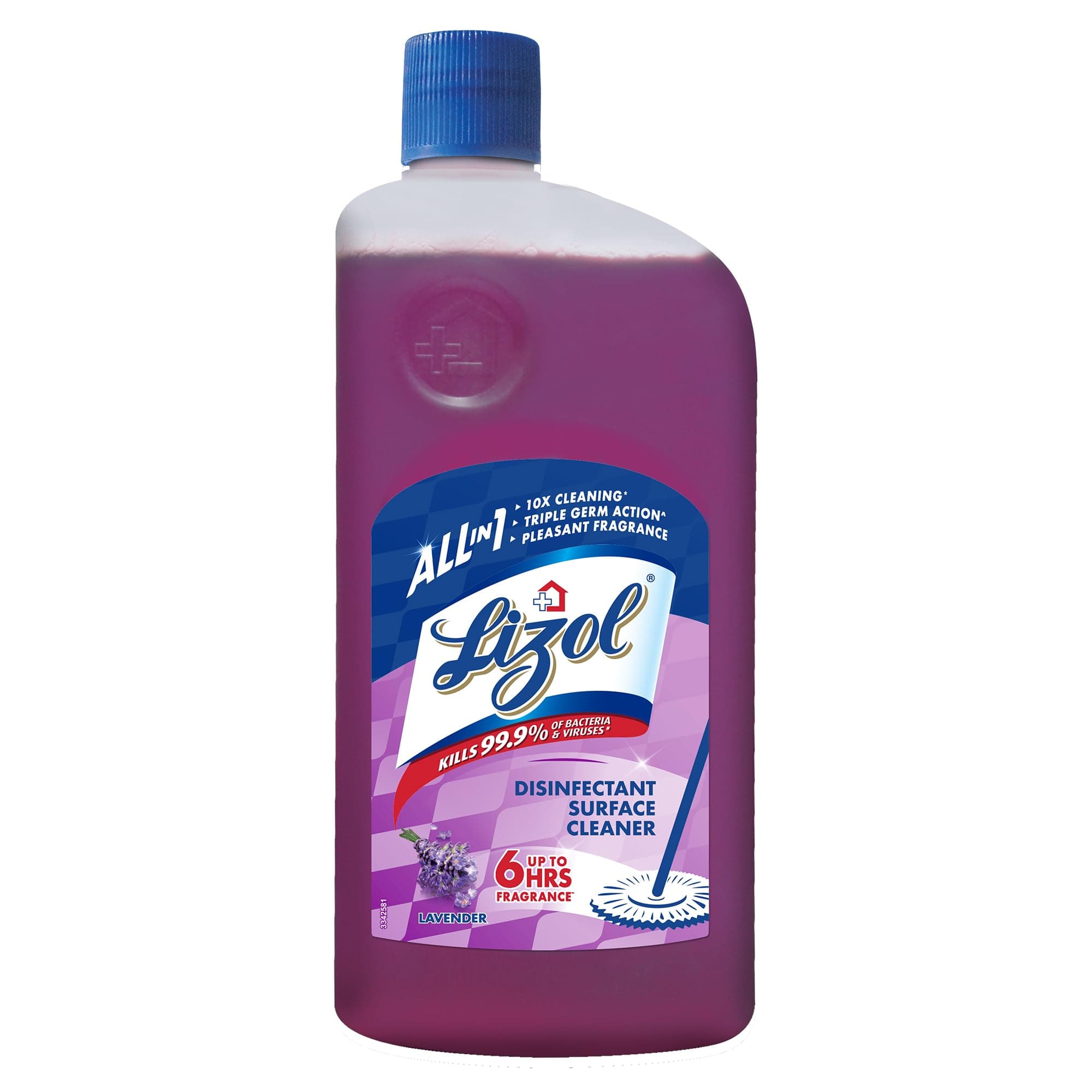 Lizol Disinfectant Surface & Floor Cleaner Liquid, Lavender - 1L | Kills 99.9% Germs | India's #1 Floor Cleaner