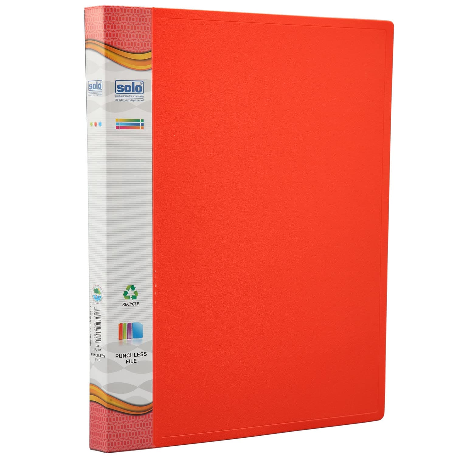 Solo A4 Punchless Lever Clip File with Inside Transparent Pocket