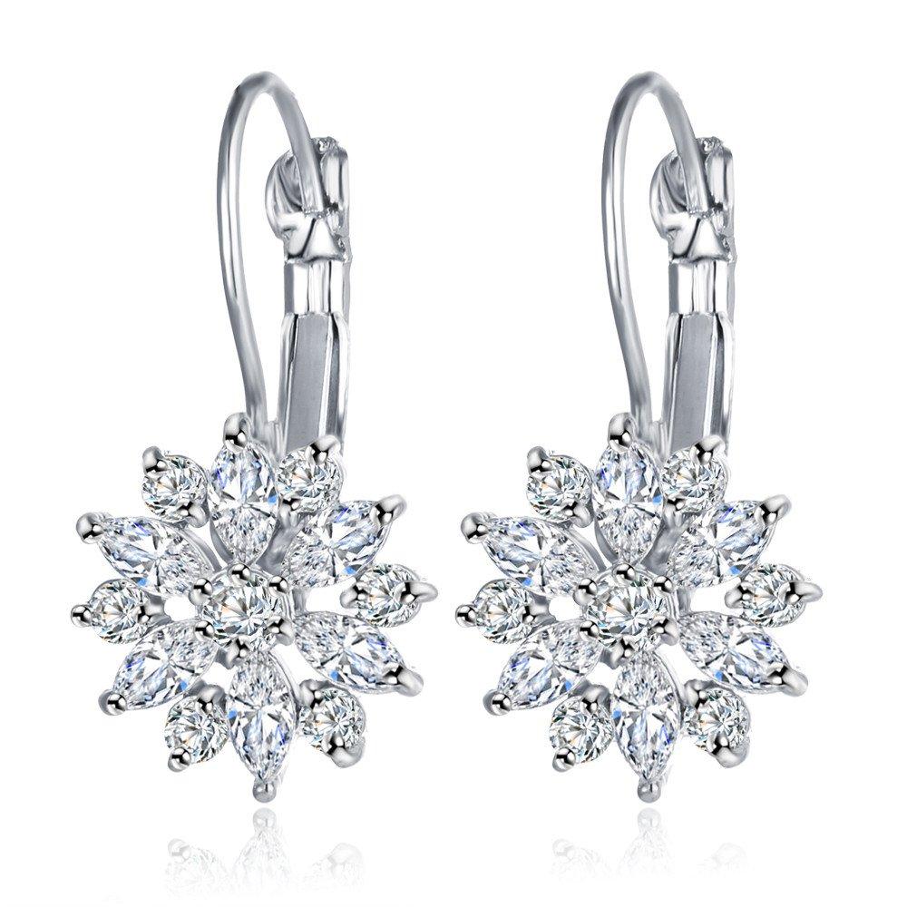 Shining Diva Fashion Italian Designer Collection Clip-On Earrings for Women (Silver)(9744er)