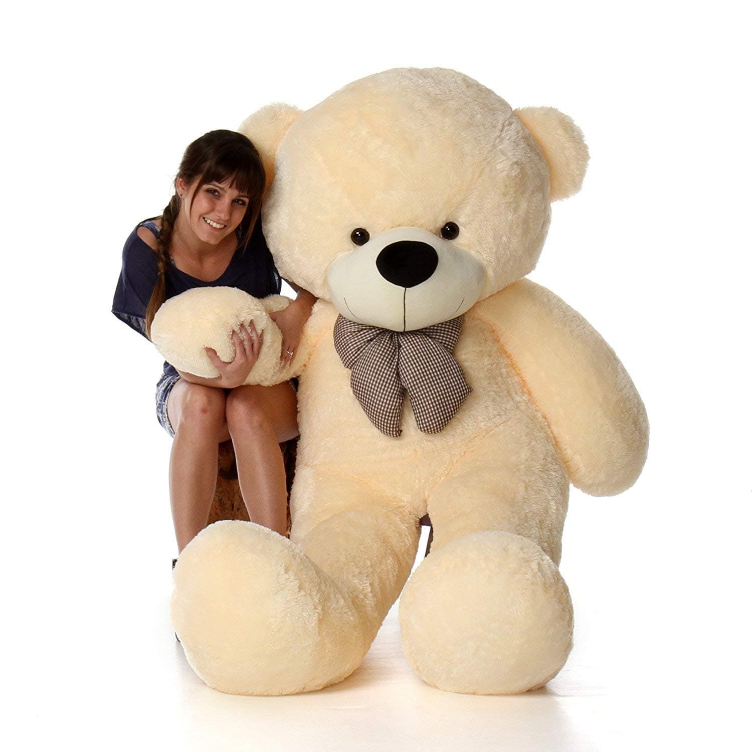 HUG 'n' FEEL SOFT TOYS Teddy Bear 6 feet, Soft Toy, Teddy Bear for Girls, Soft Toys for Kids, Birthday Gift for Girls,Wife,Girlfriend,HusbandPlush & Stuffed Toys (Cream 6 feet)