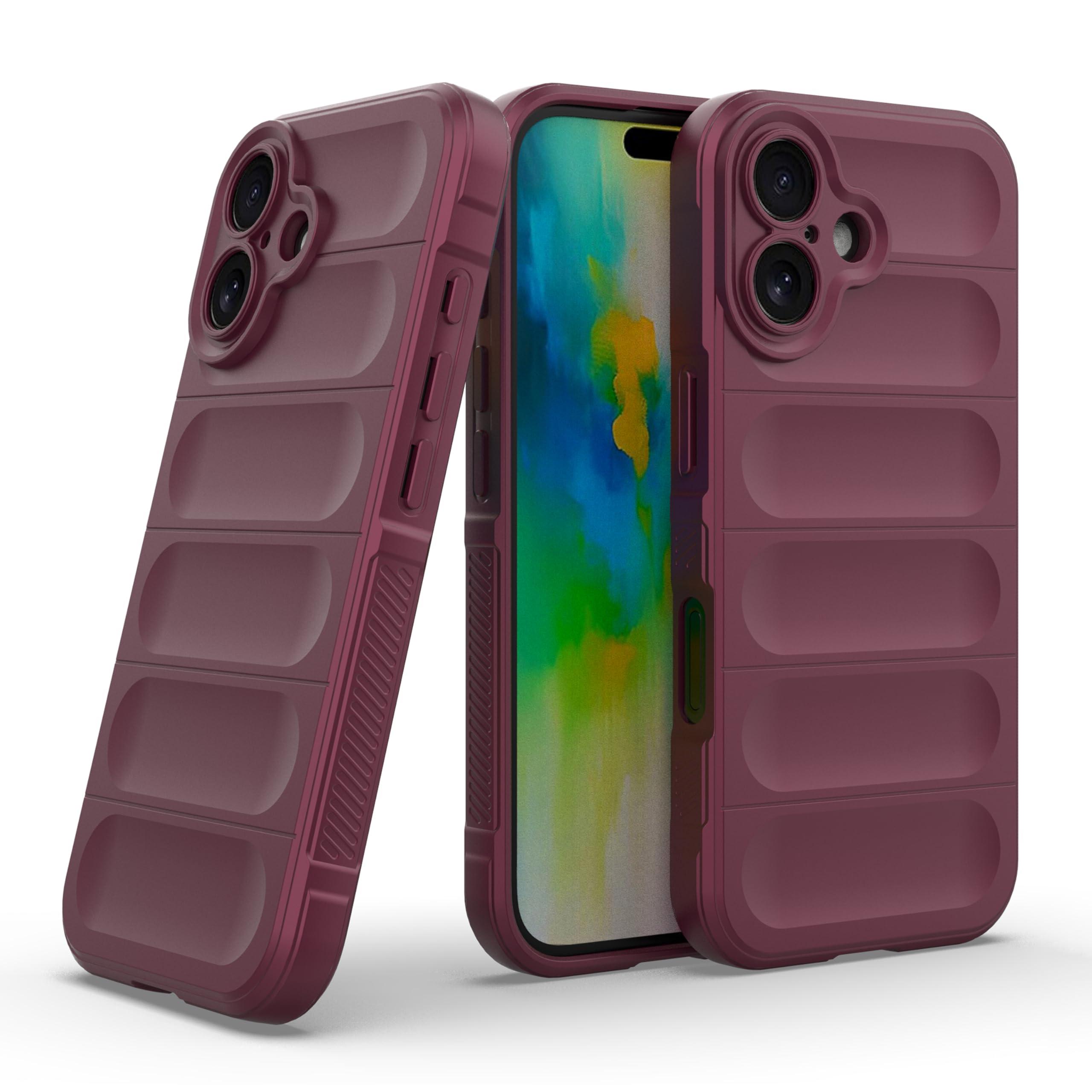Zapcase Back Case Cover for iPhone 16 | Compatible for iPhone 16 Back Cover | Liquid Silicon Magic Case with Camera Protection | Plum
