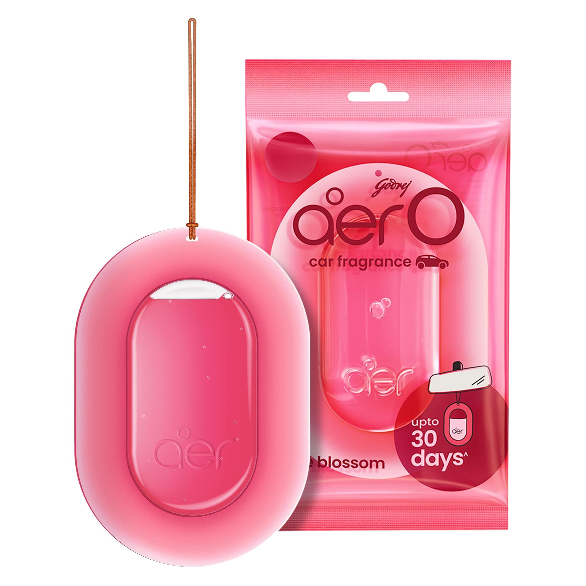 Godrej aer O Hanging Car Gel Air Freshener Rose Blossom (7.5G) | Car Accessories